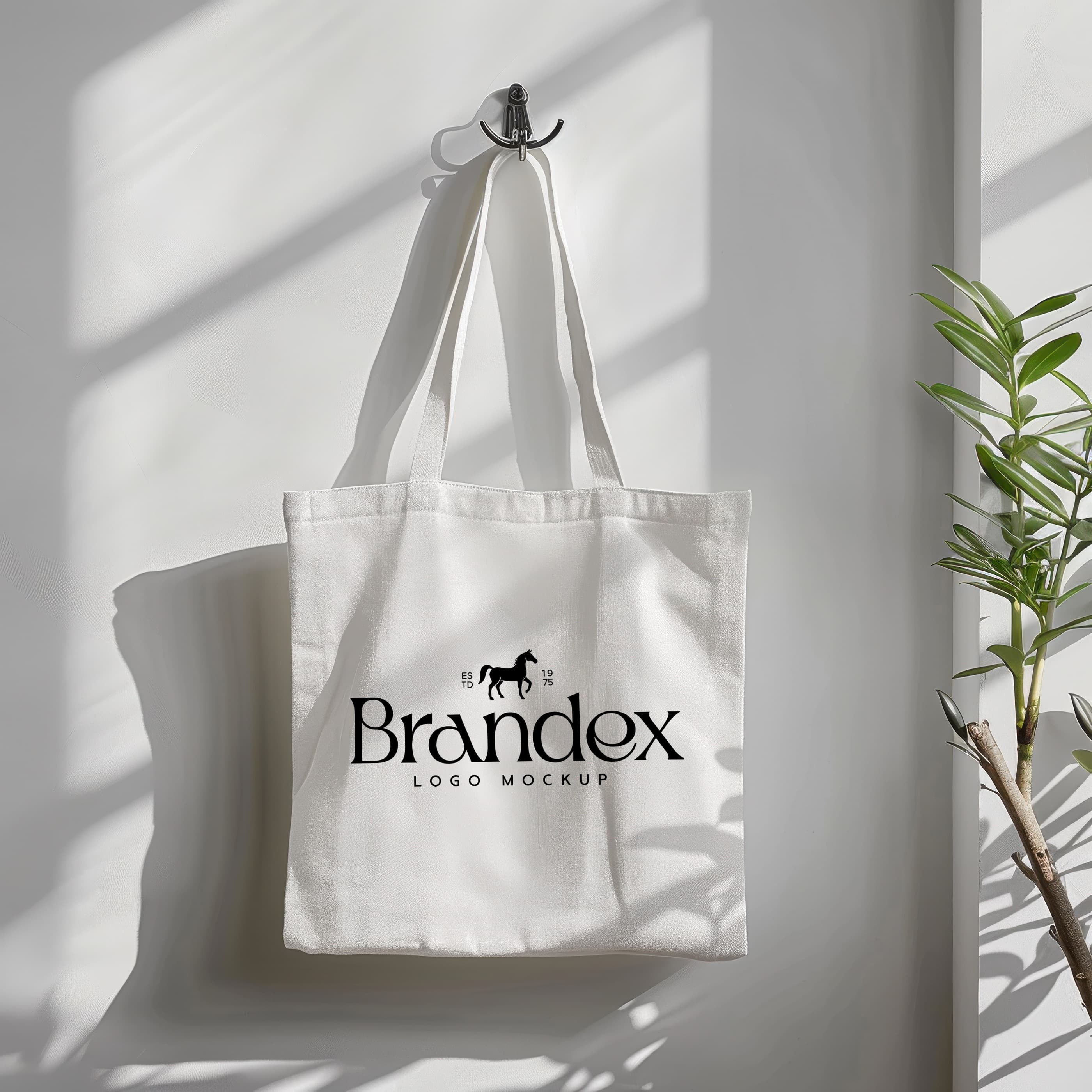 Minimalistic tote bag mockup