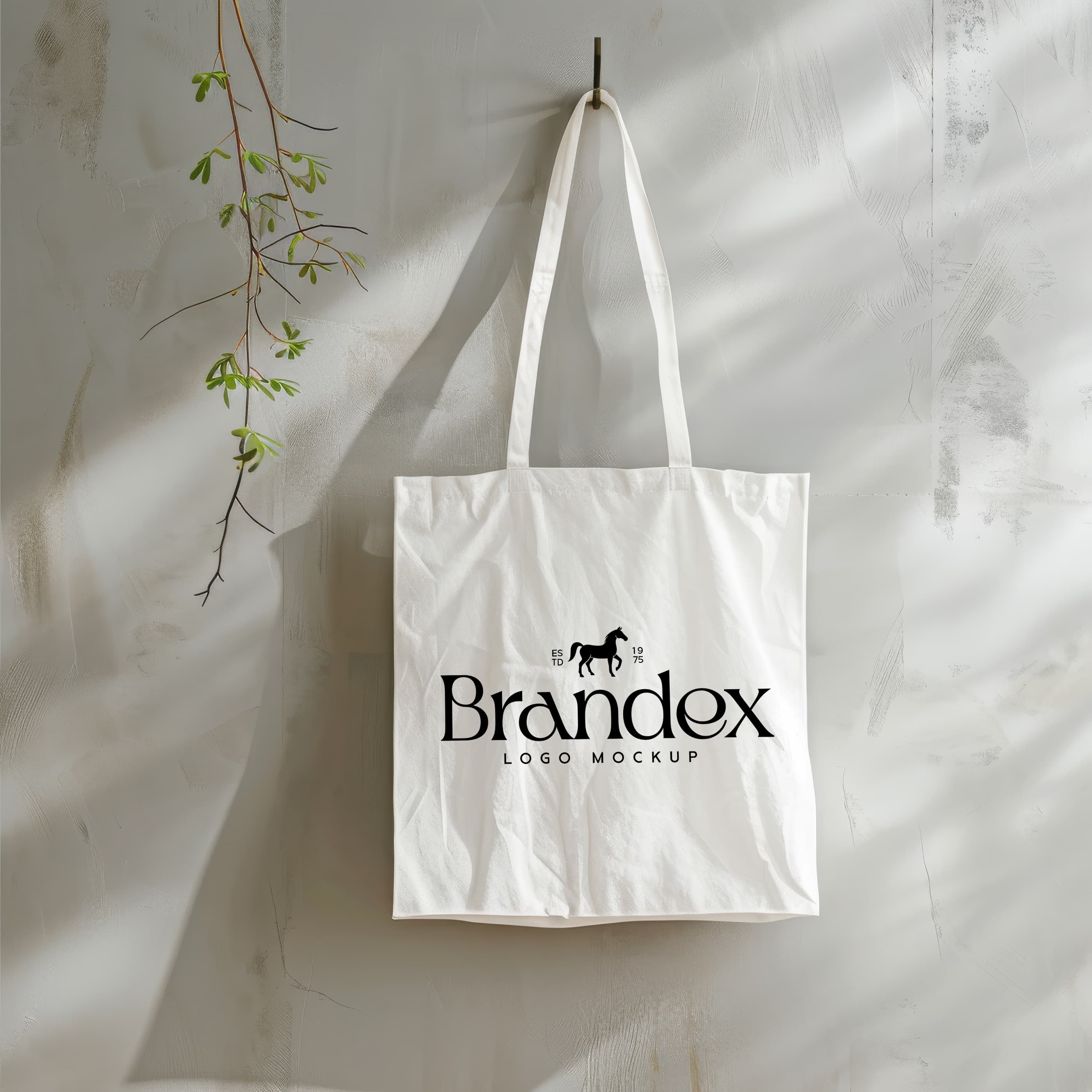 Elegant tote bag logo mockup