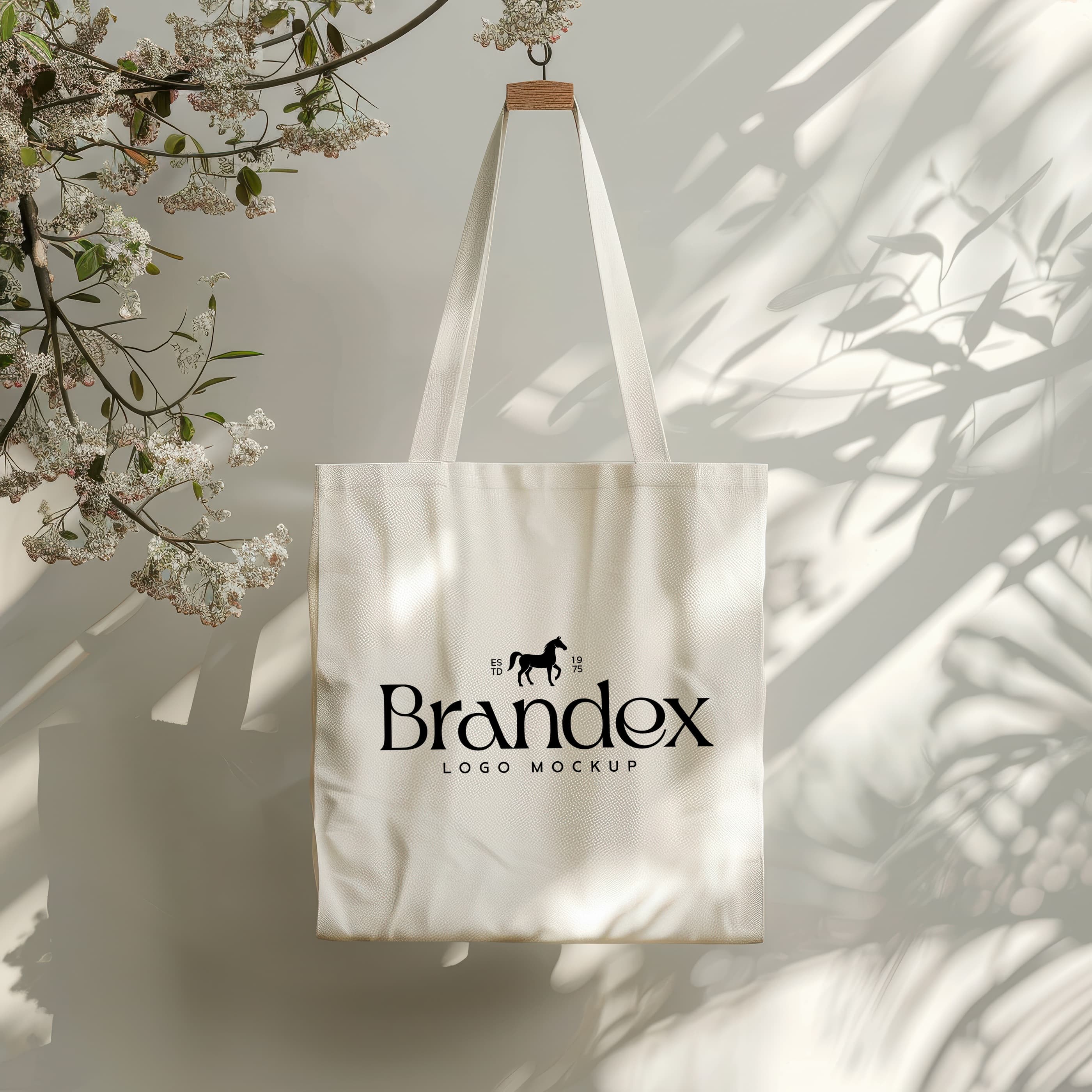 Elegant canvas tote bag mockup