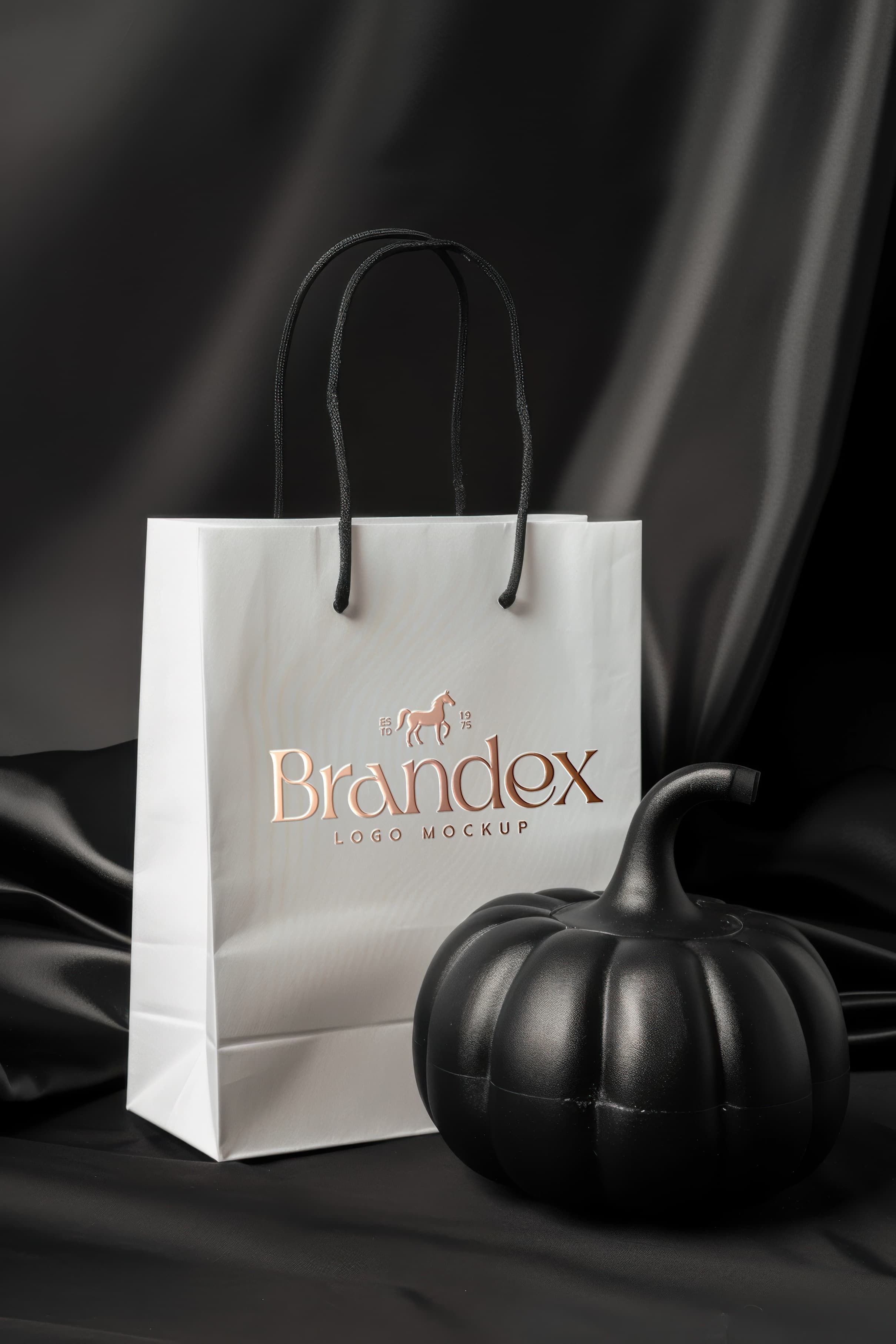 Elegant white shopping bag mockup