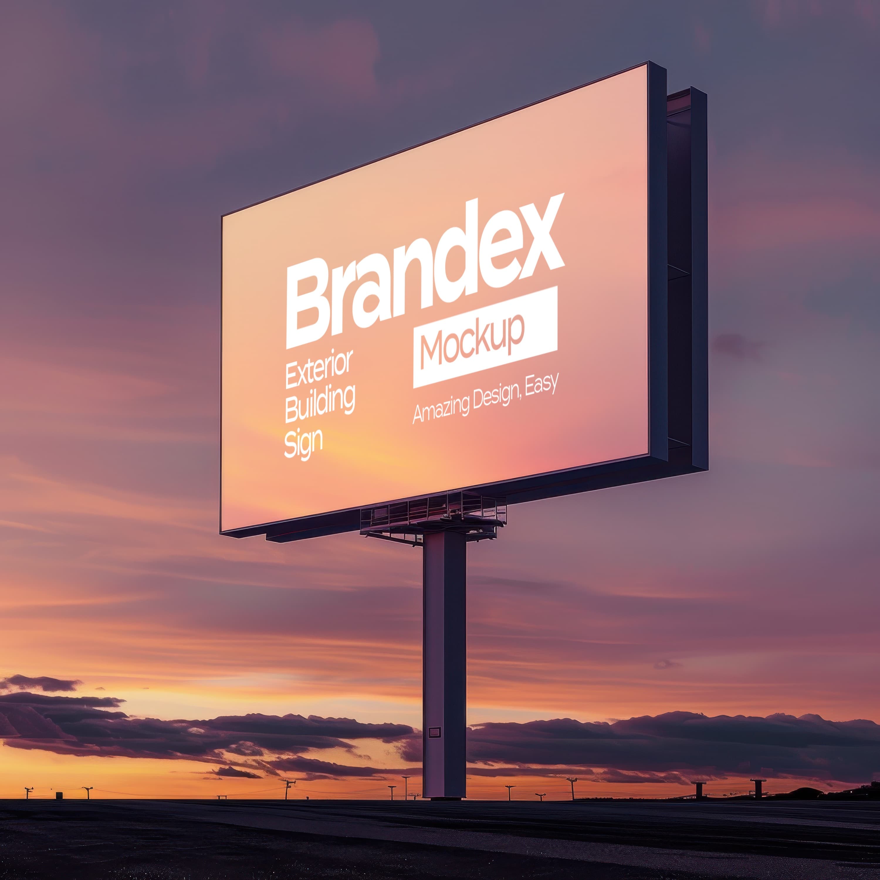 Sunset outdoor billboard mockup