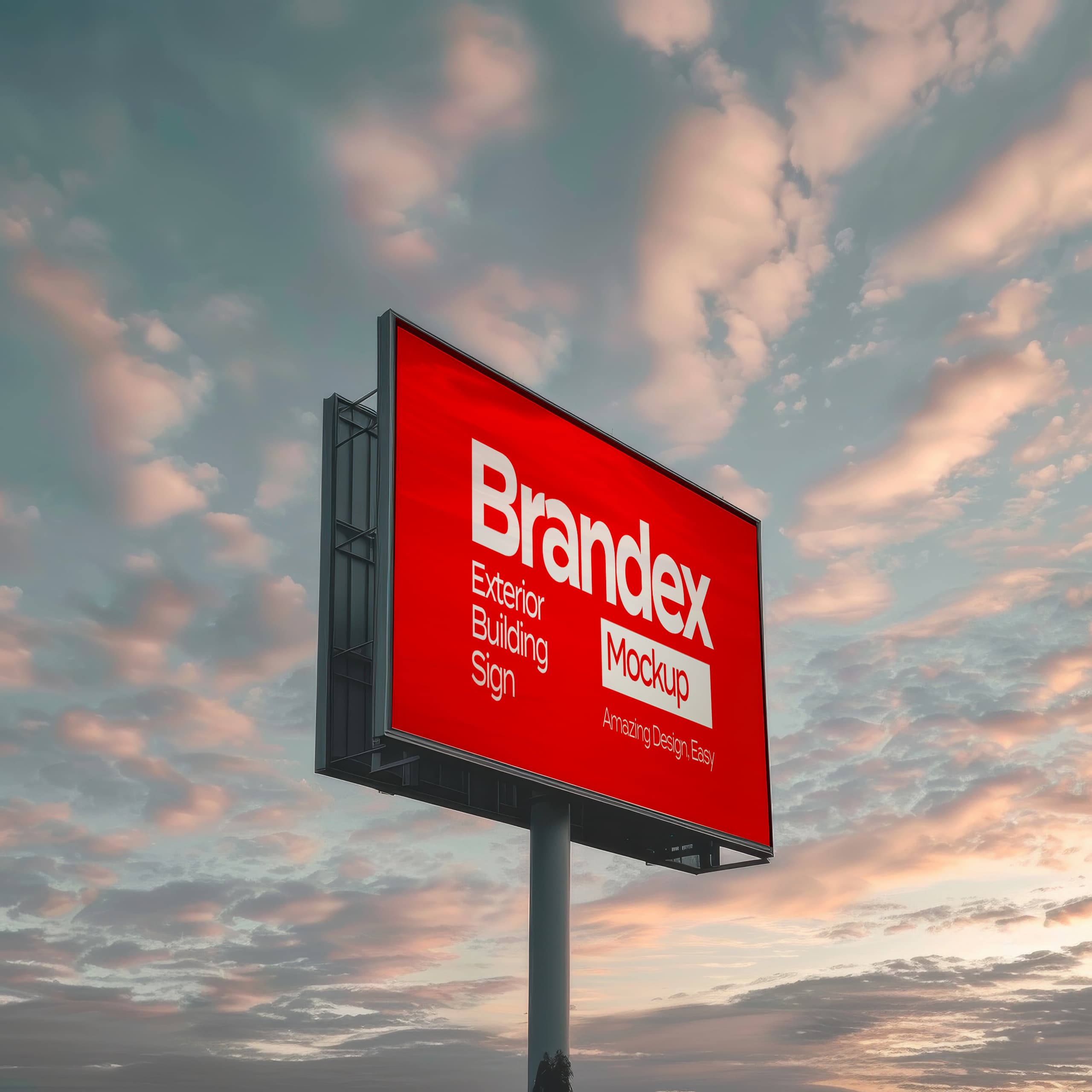 Sunset outdoor billboard mockup