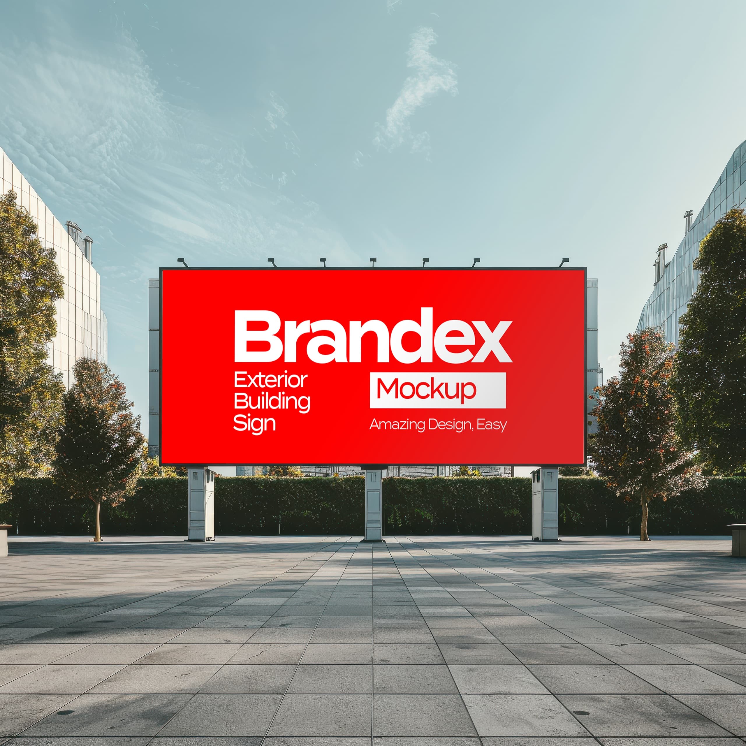 Large building exterior sign mockup