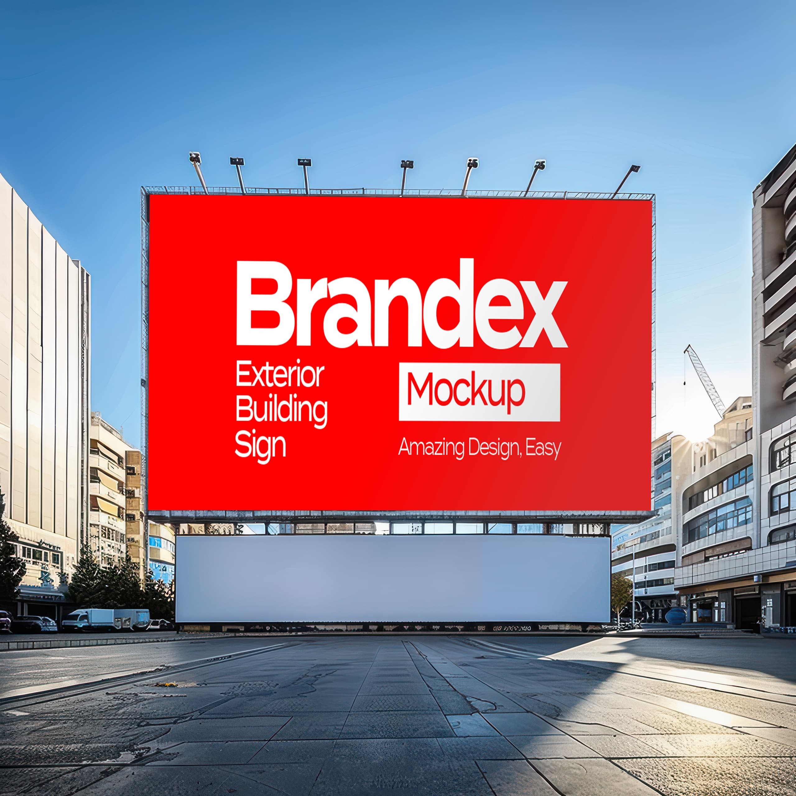 Large urban billboard mockup