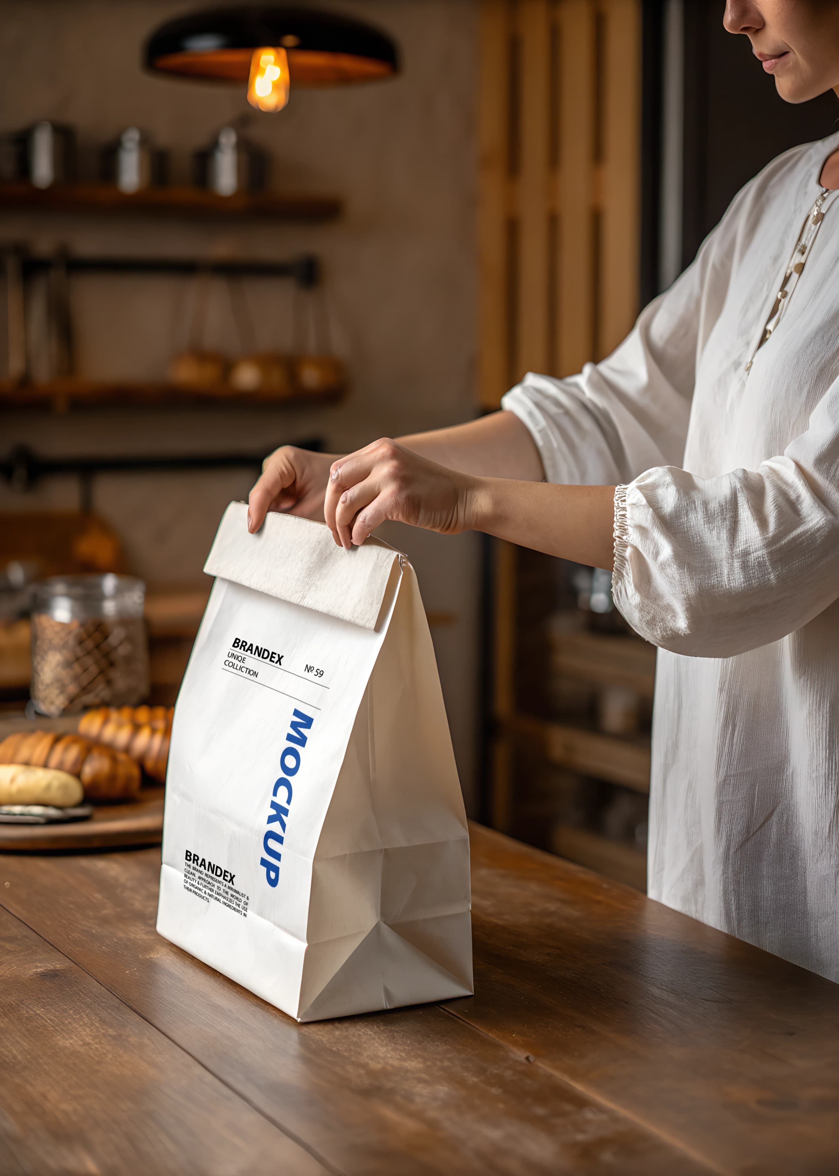 White paper bag mockup
