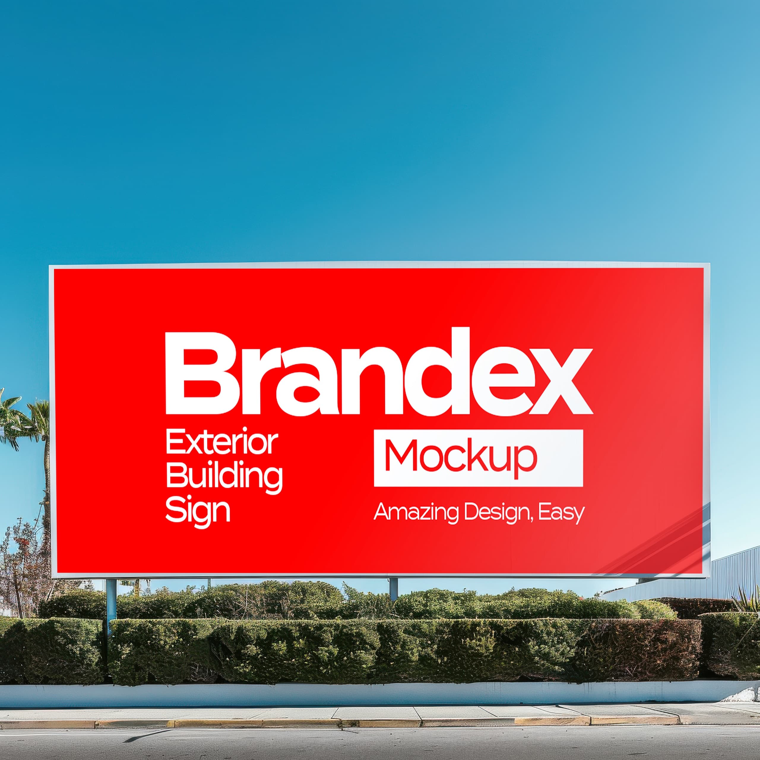Large exterior building sign mockup