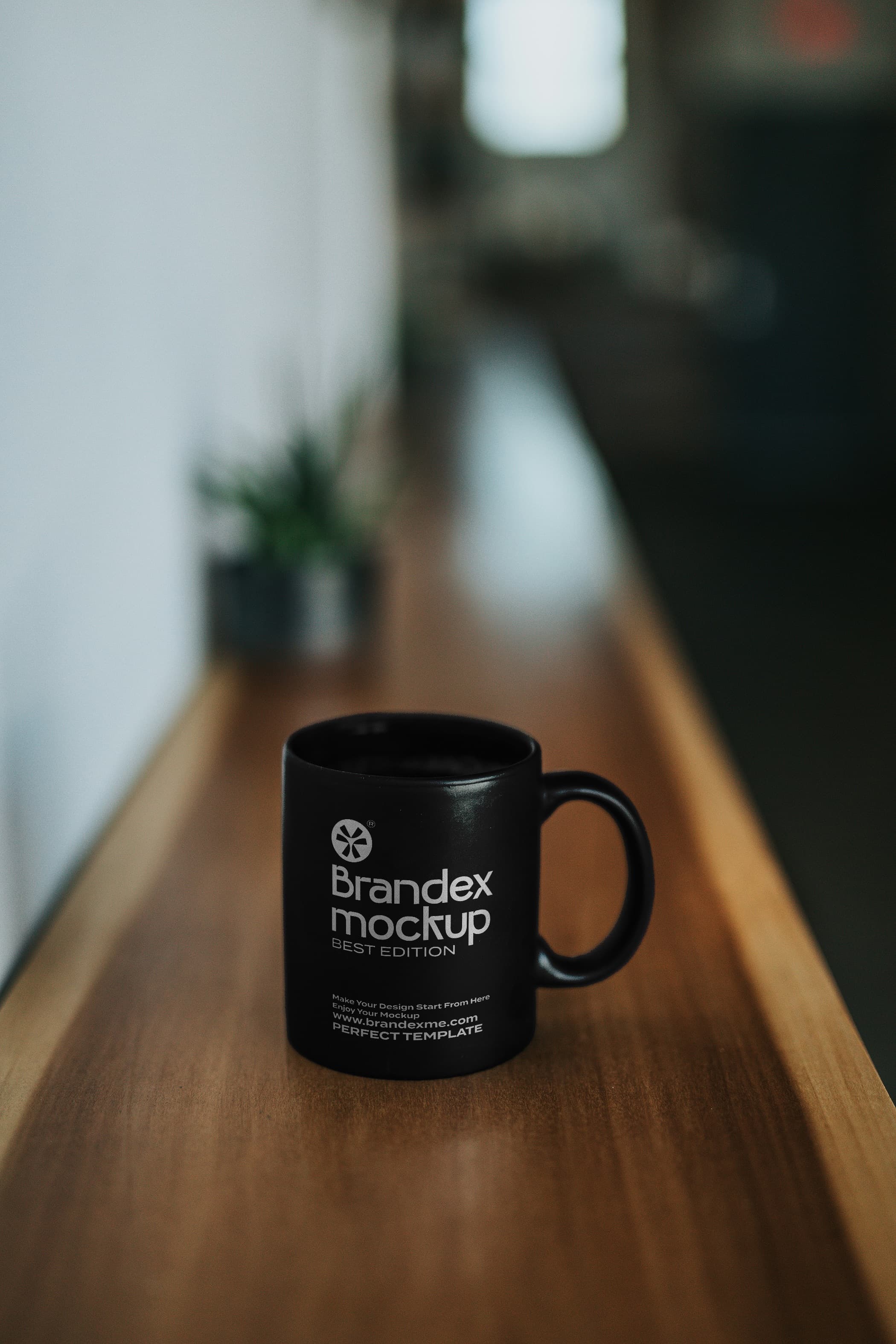 Dark ceramic mug mockup