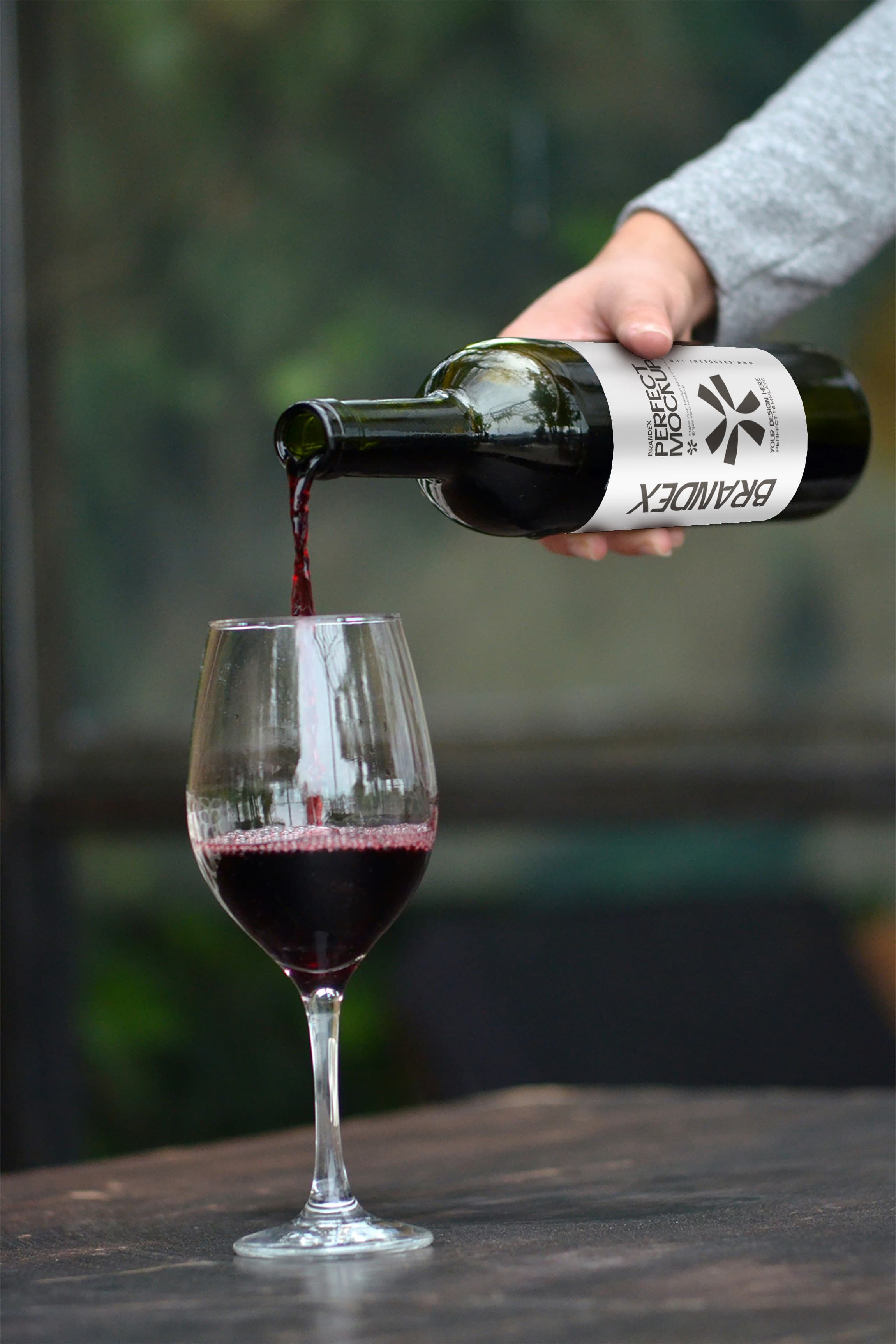 Wine pouring mockup