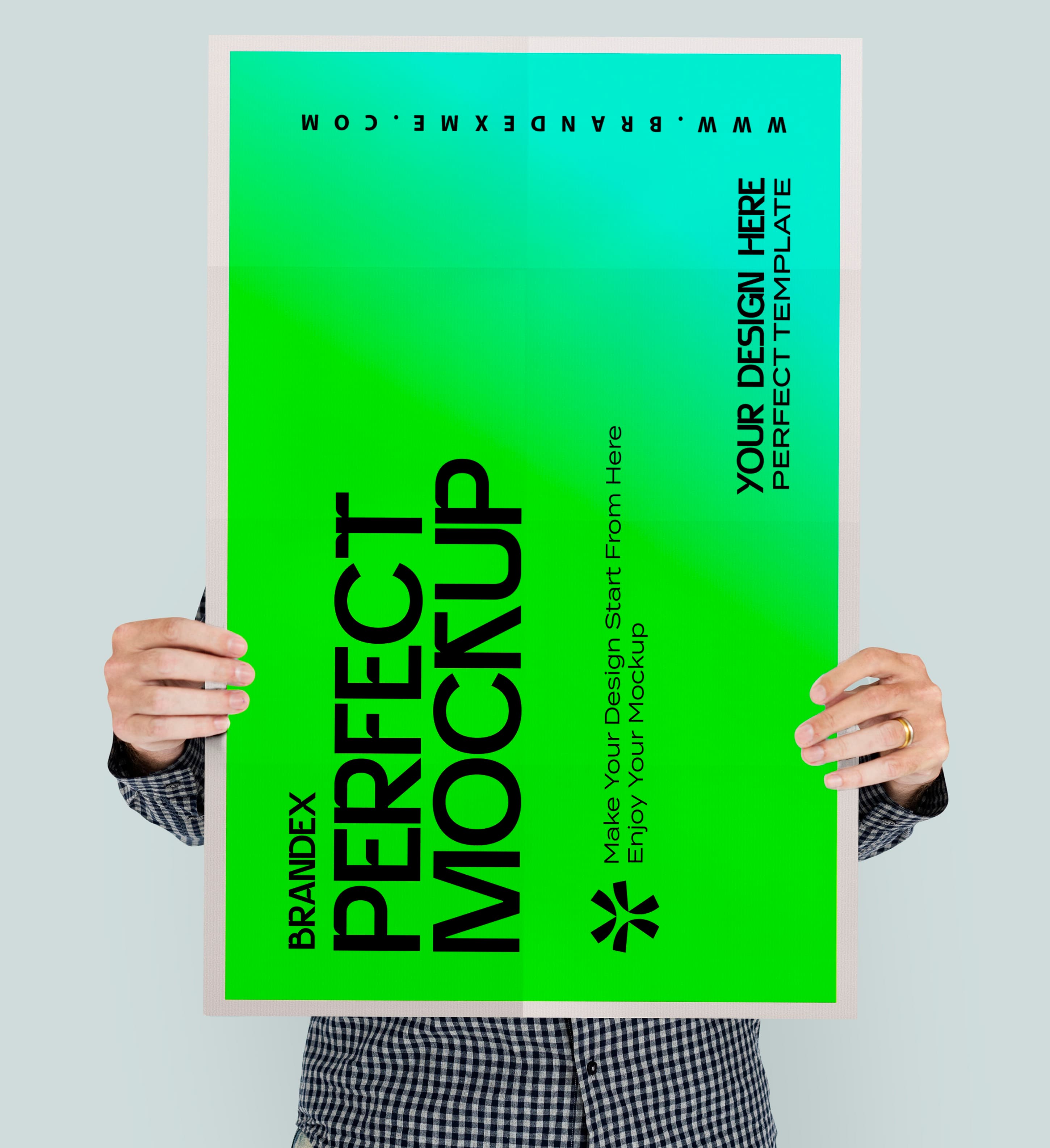 Vibrant green poster mockup