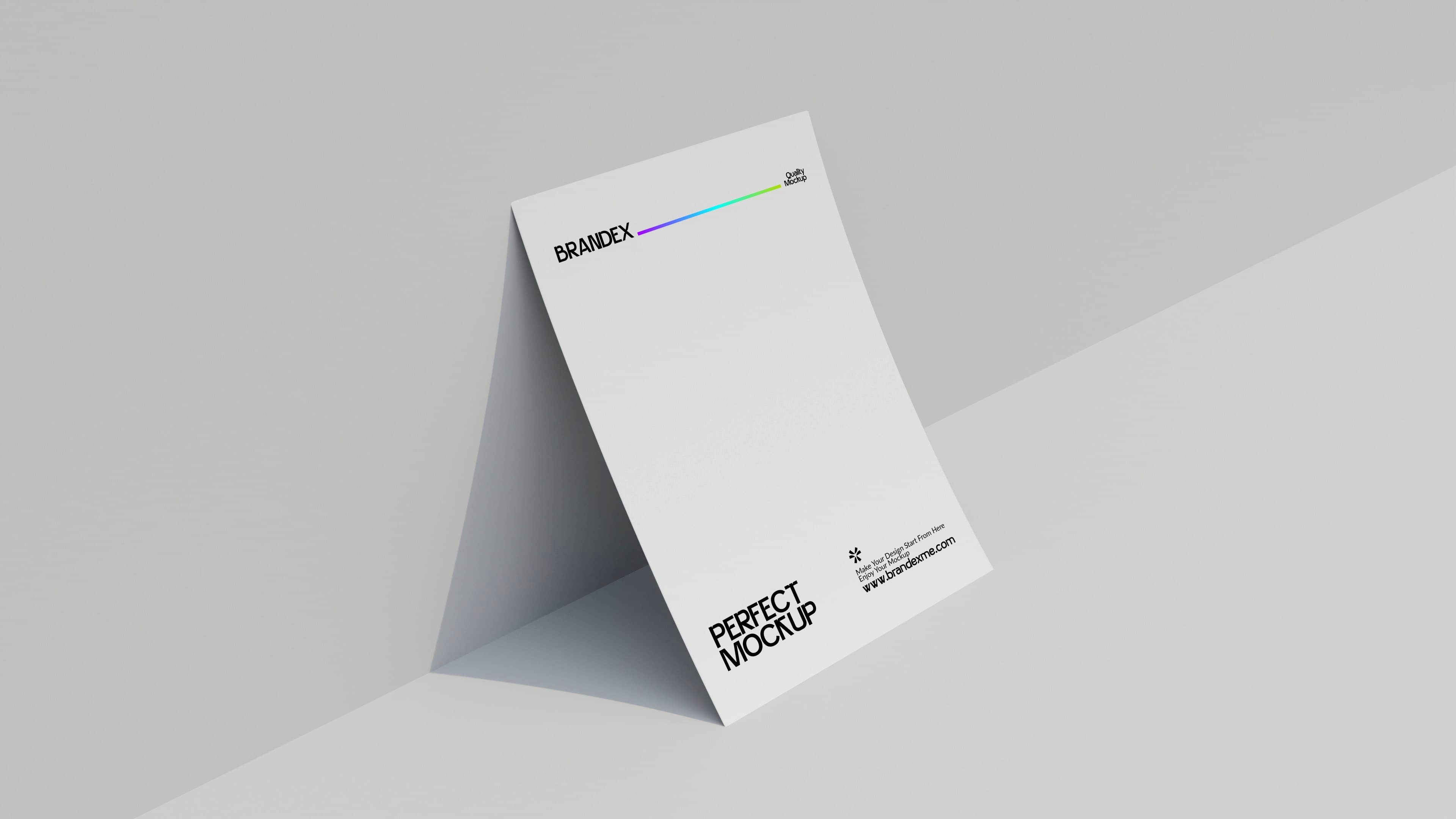 Minimalist a-frame card mockup