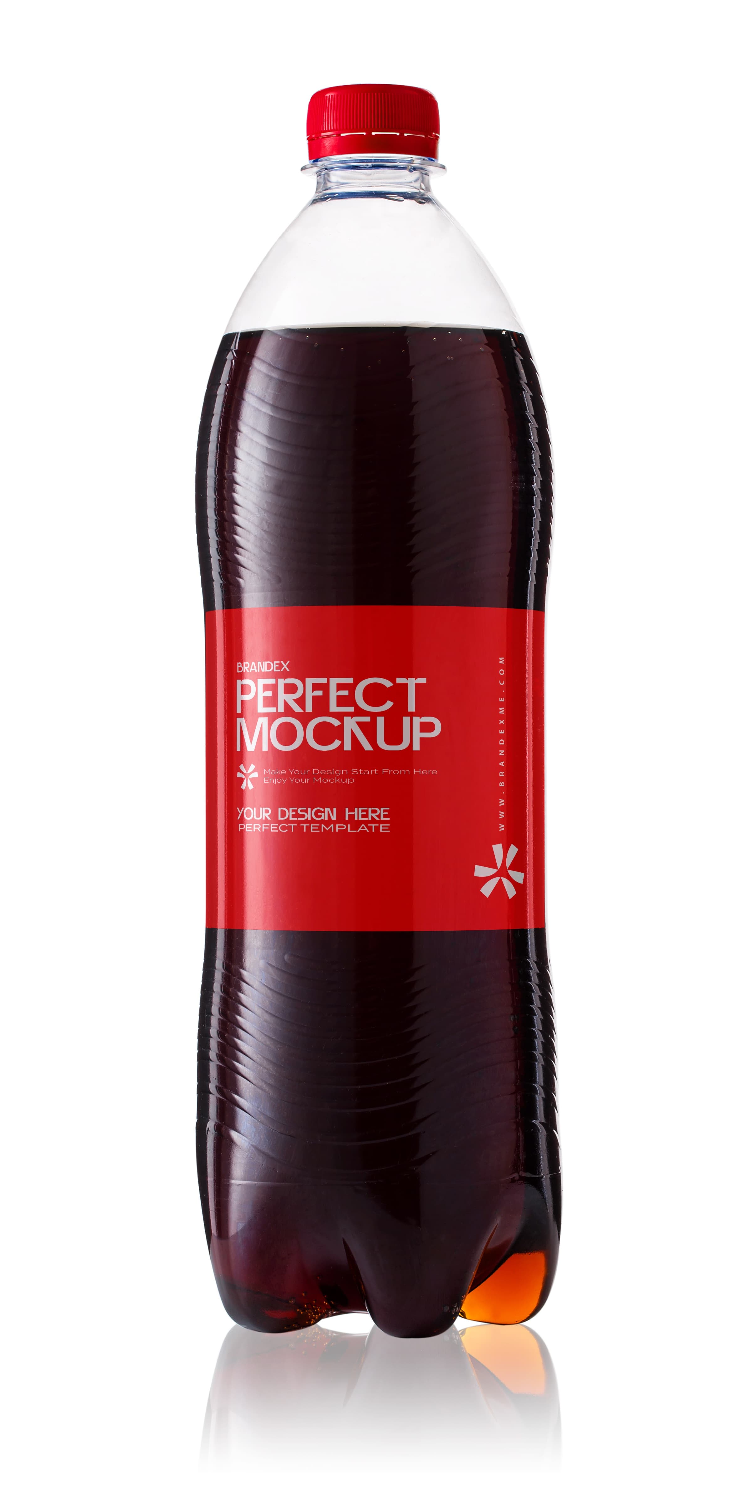 Red label soda mockup