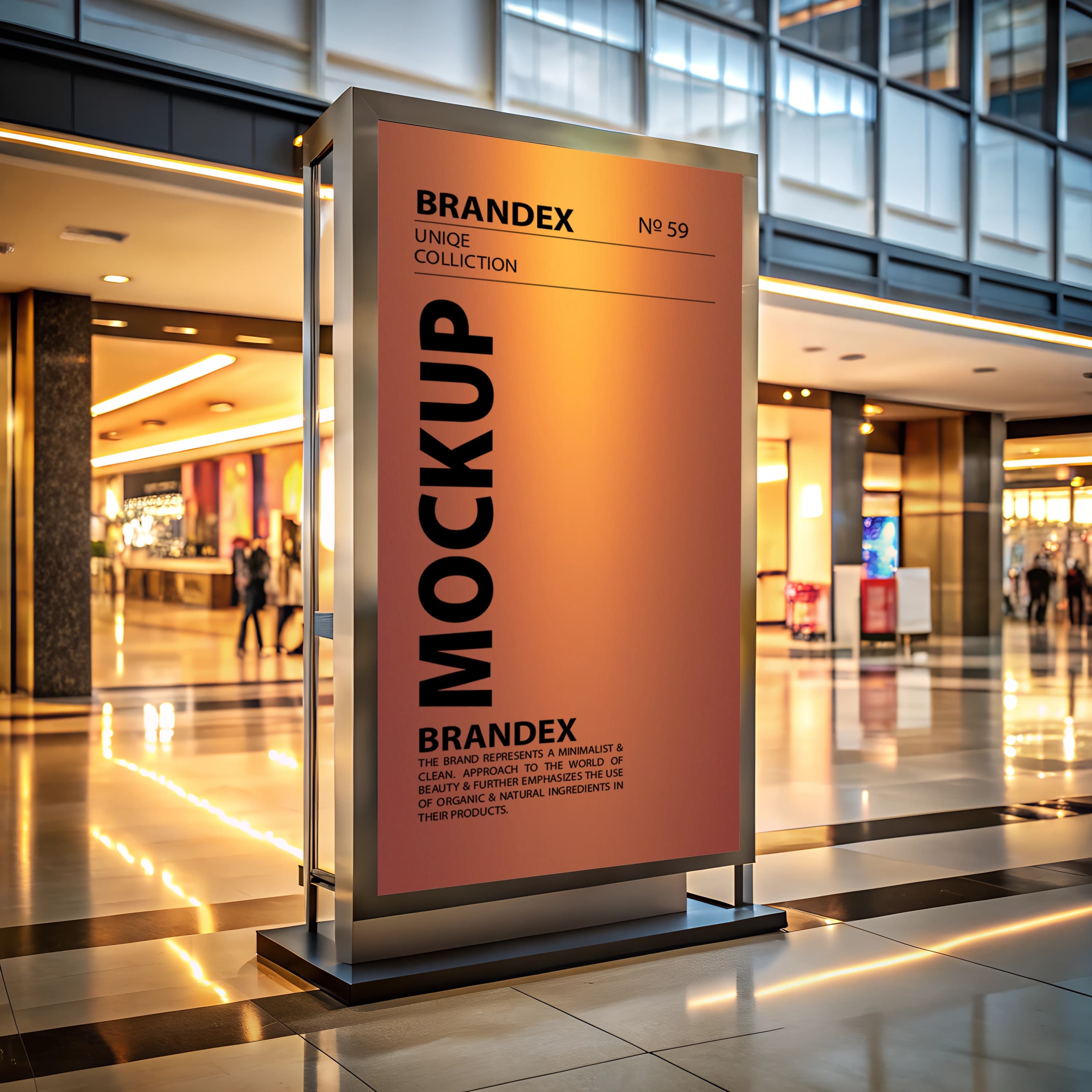Mall poster stand mockup