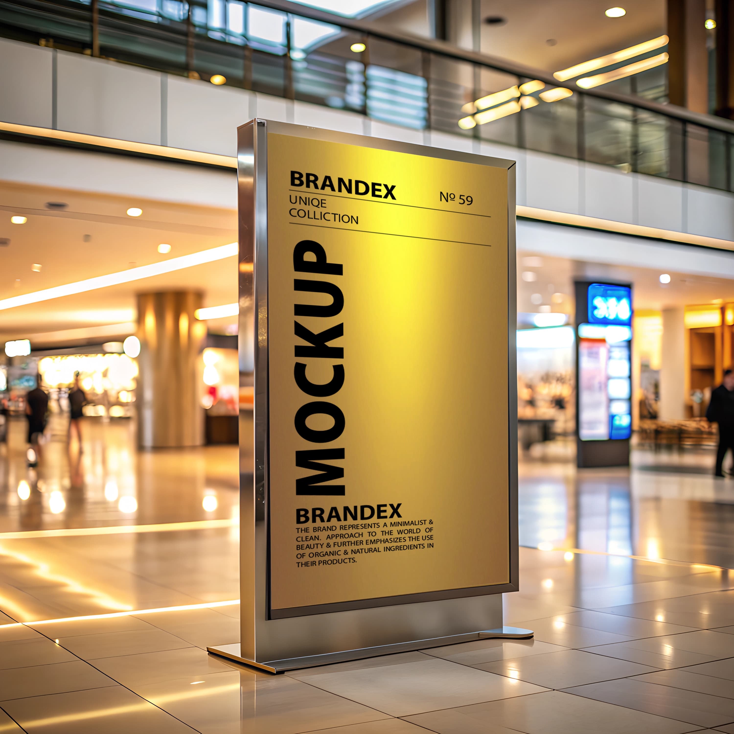 Yellow shopping mall poster mockup
