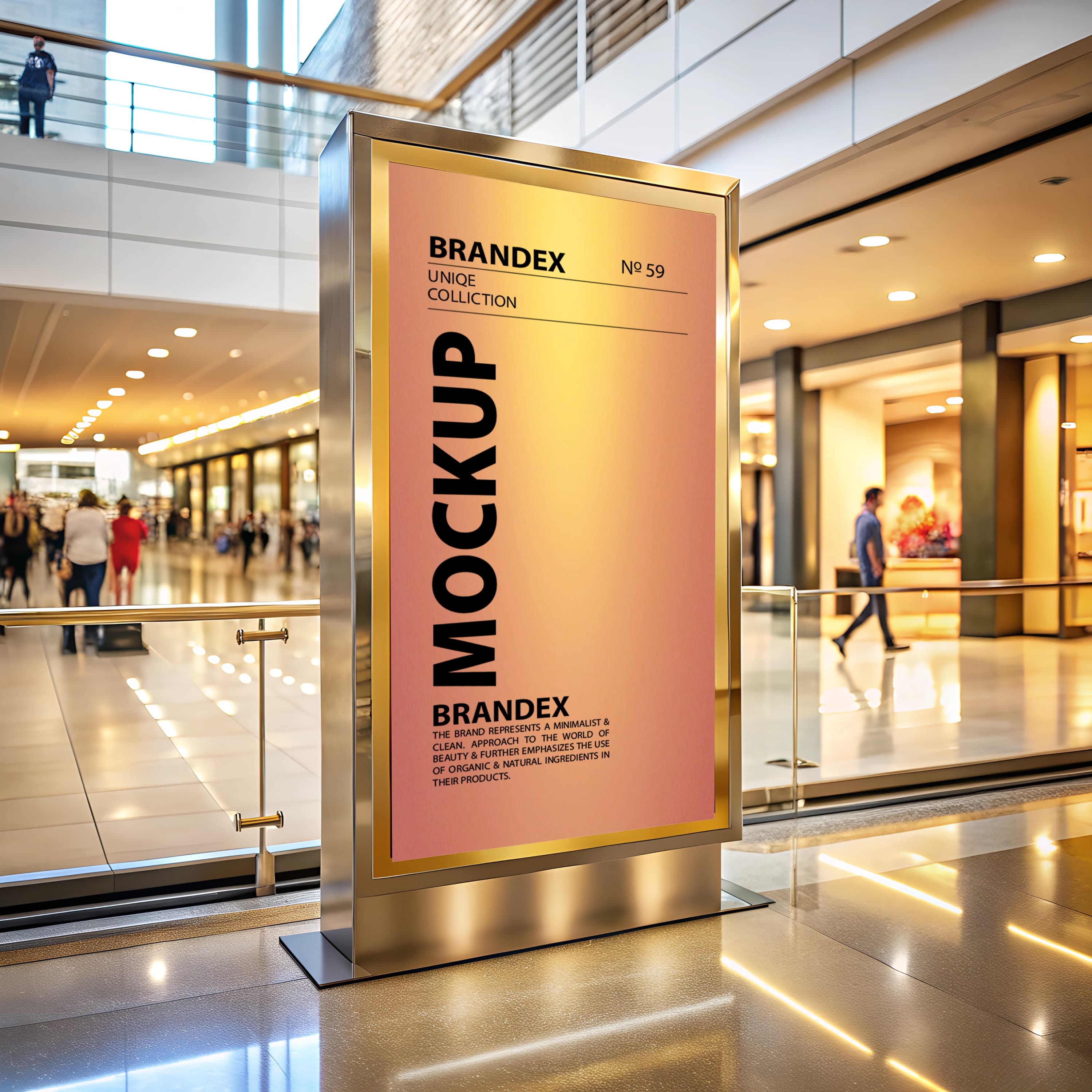 Modern mall poster display mockup