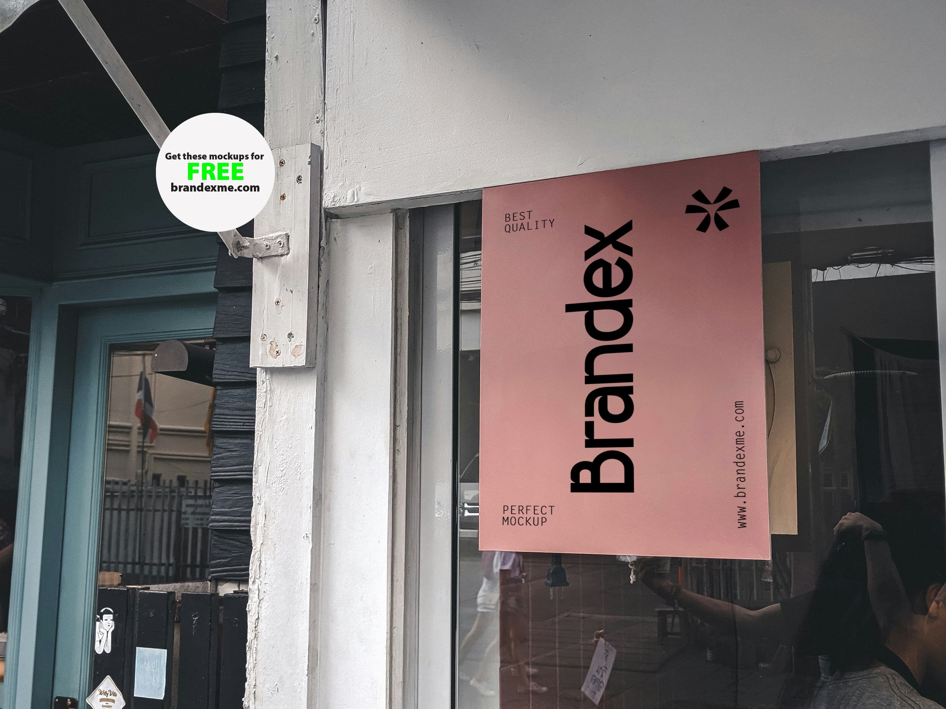 Storefront window poster mockup