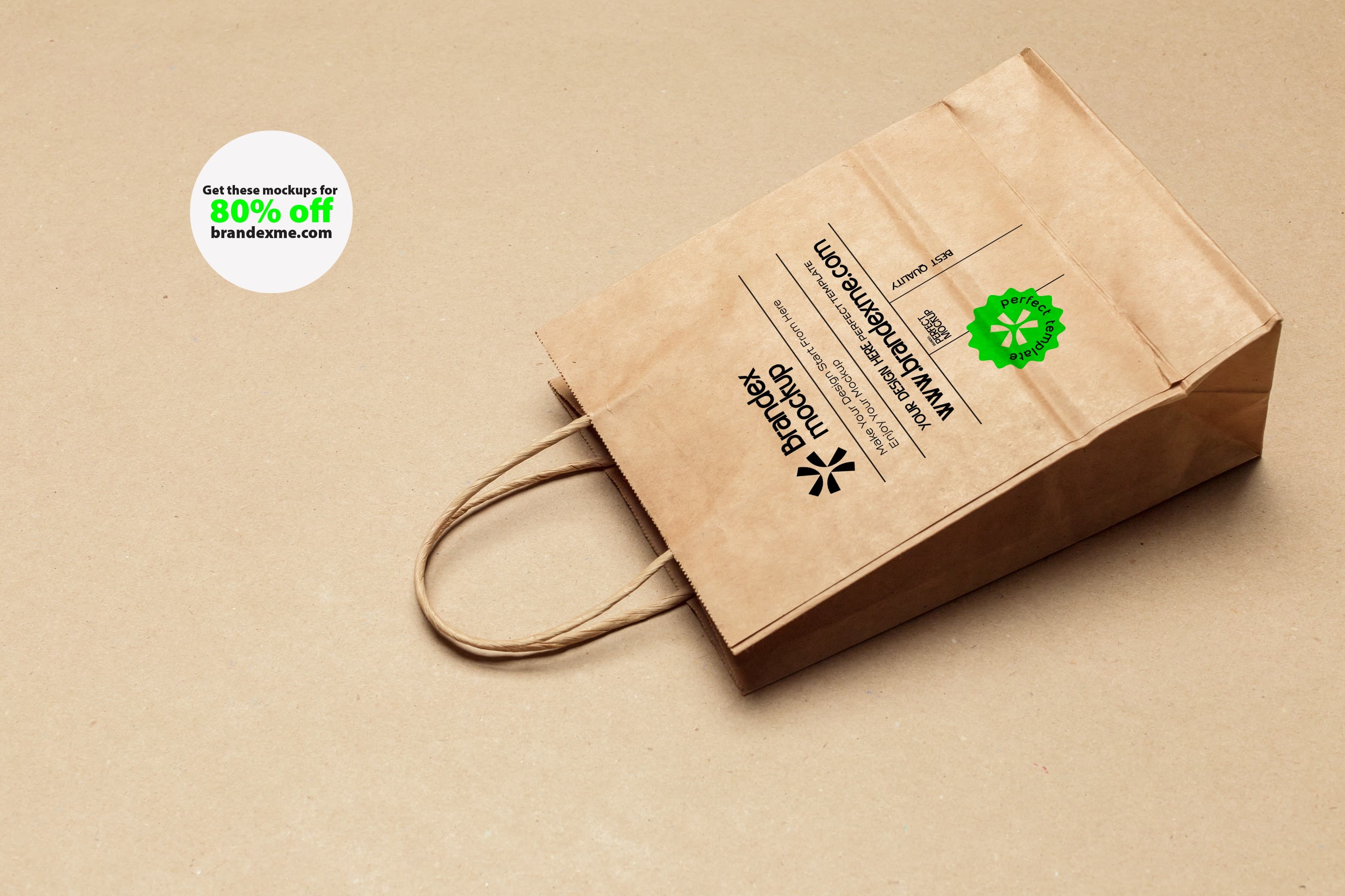 Kraft paper bag mockup