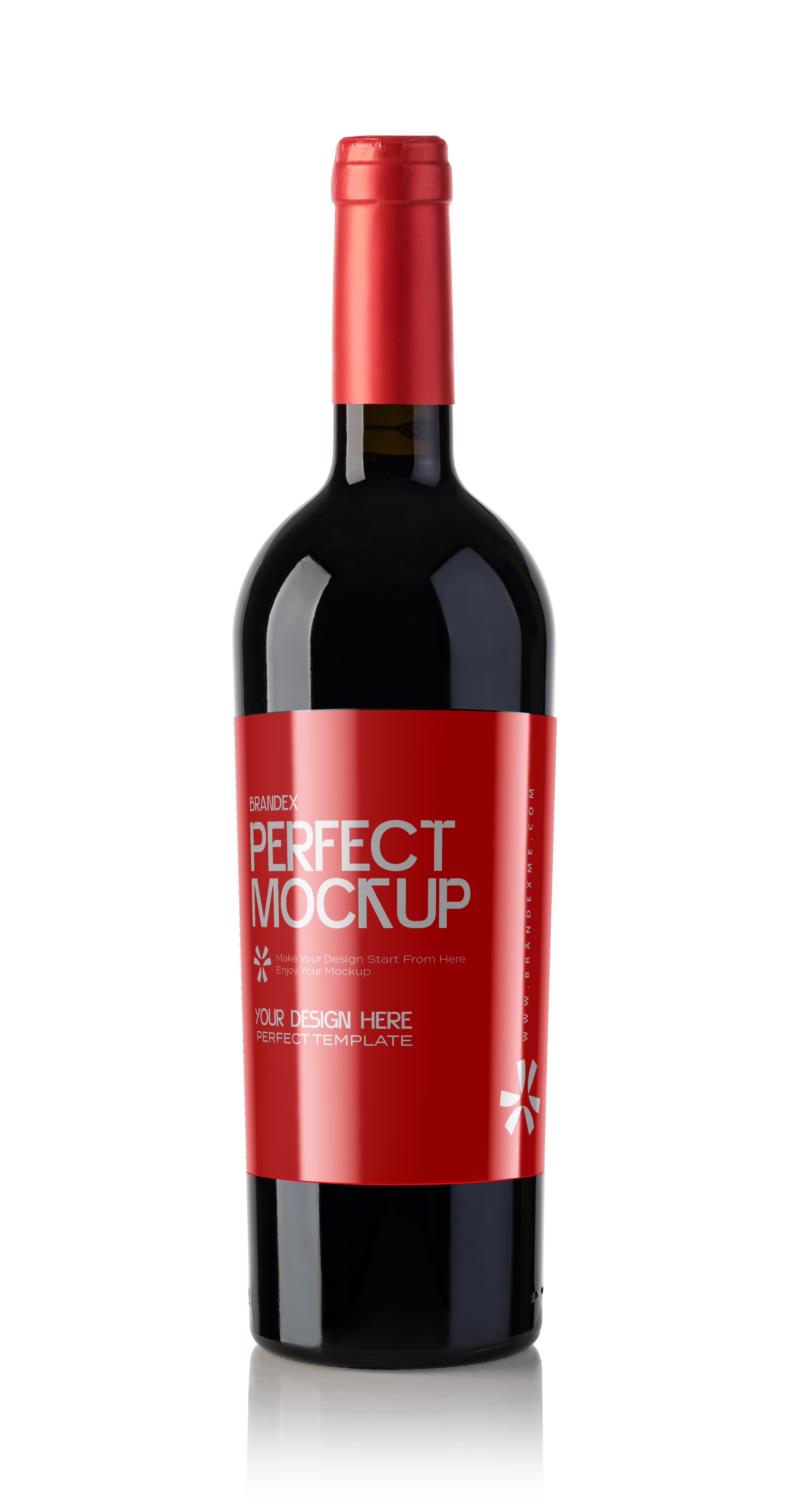 Red wine with label mockup