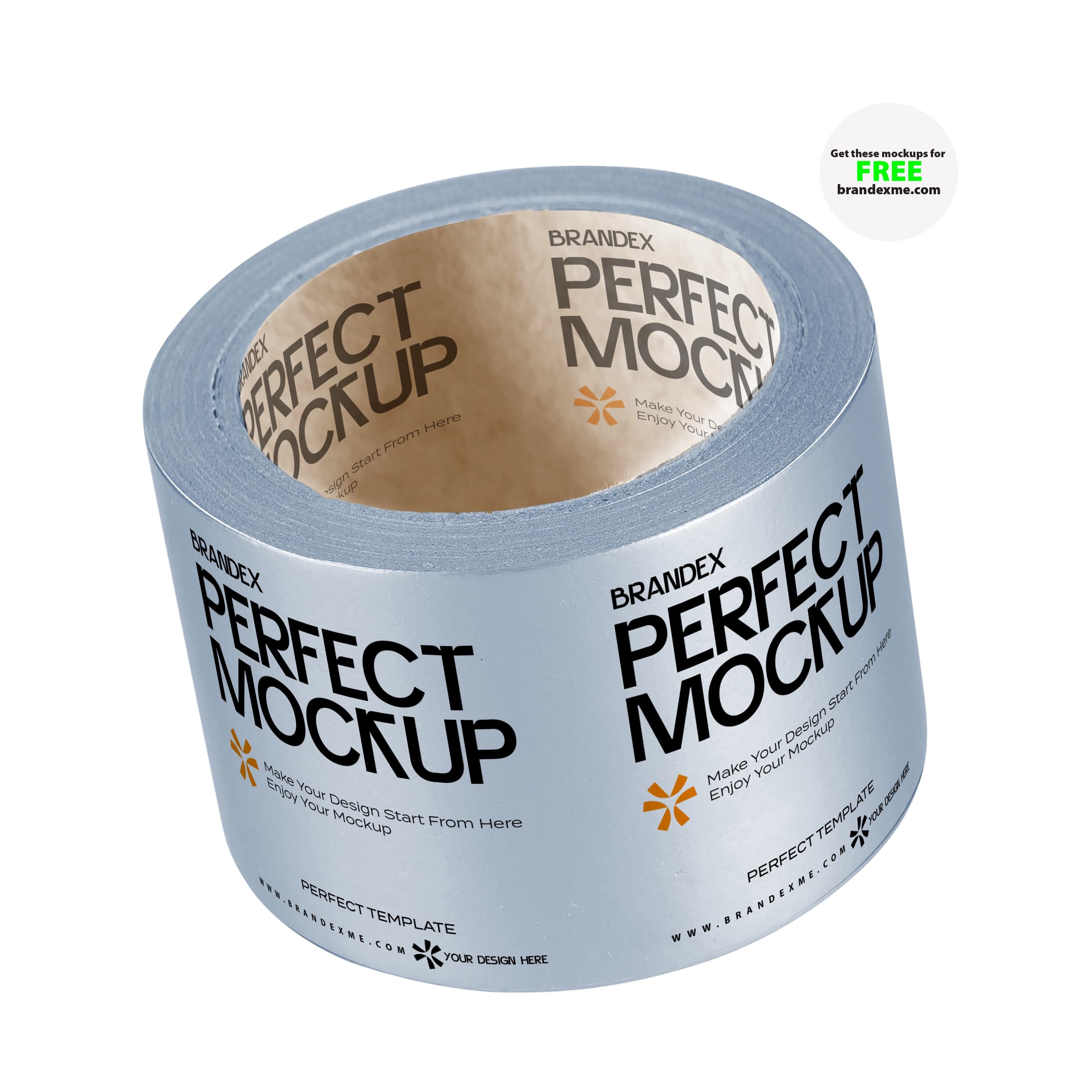 Glossy adhesive tape roll mockup