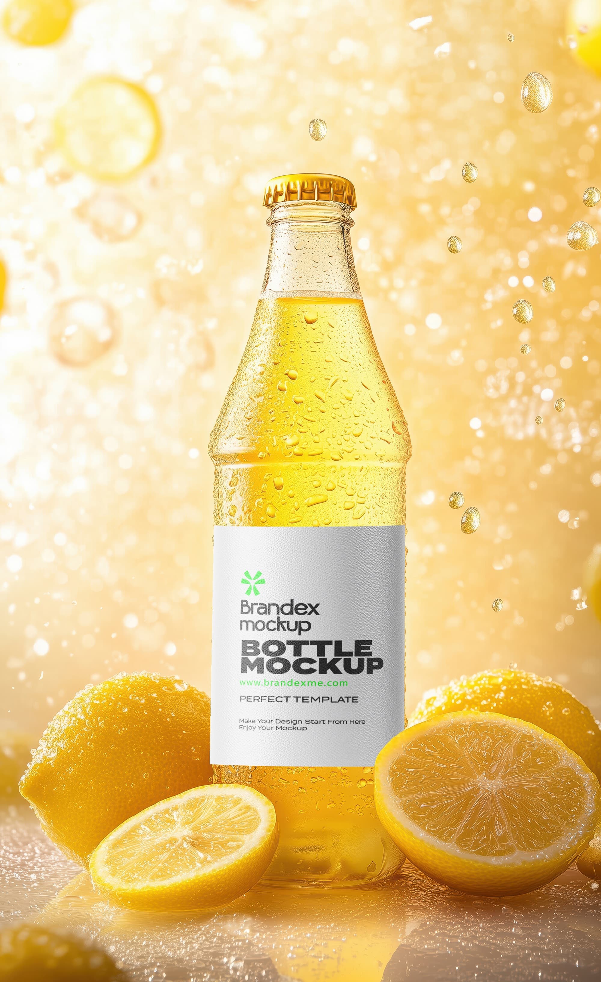 Lemon soda glass mockup