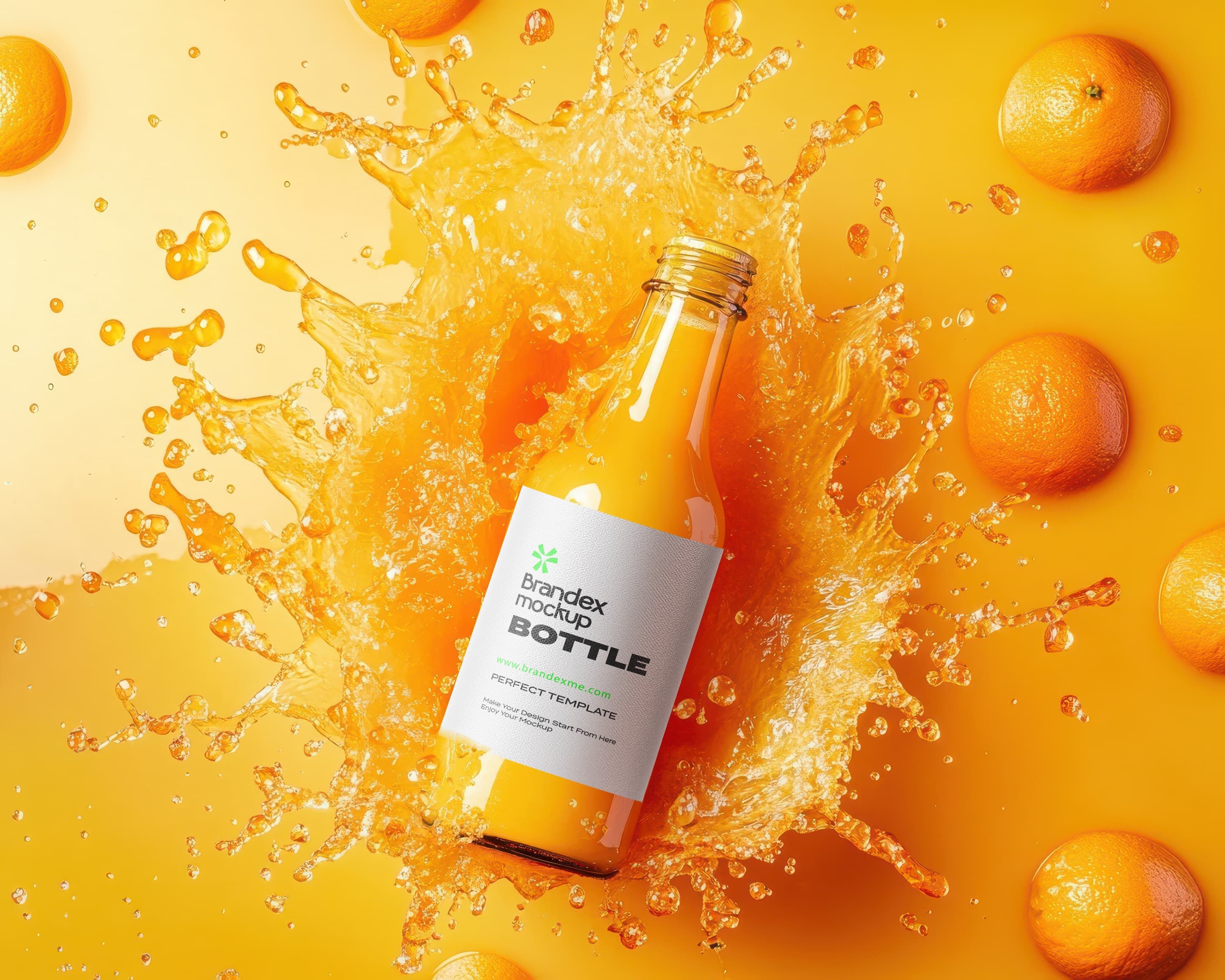 Orange juice splash mockup