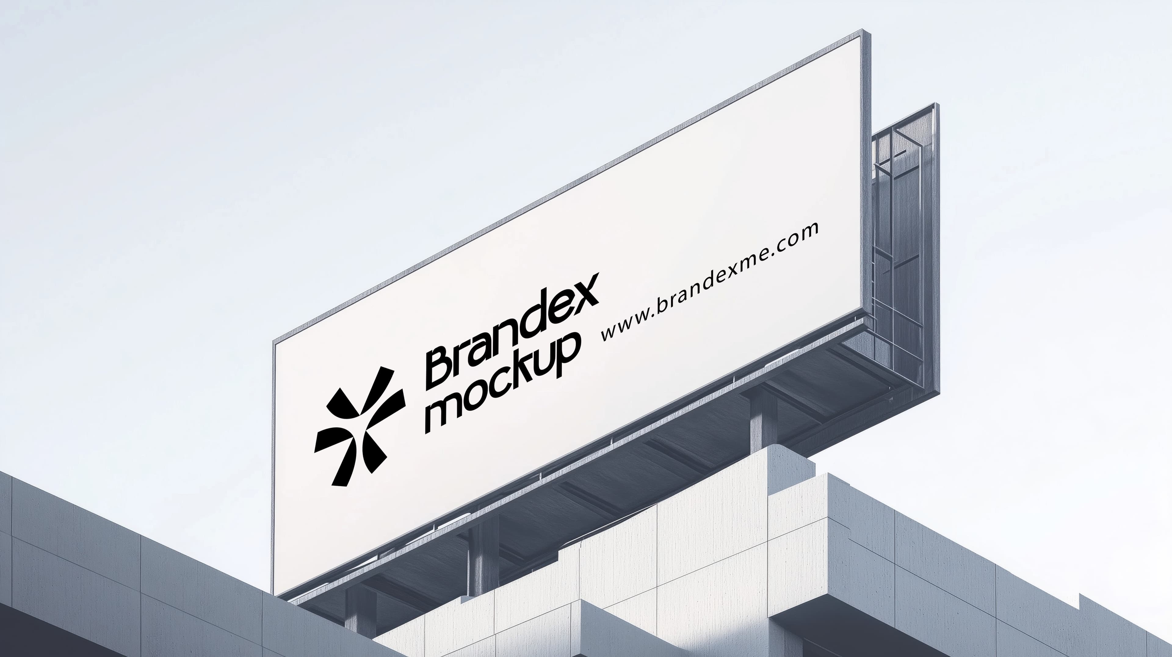 Urban rooftop billboard mockup