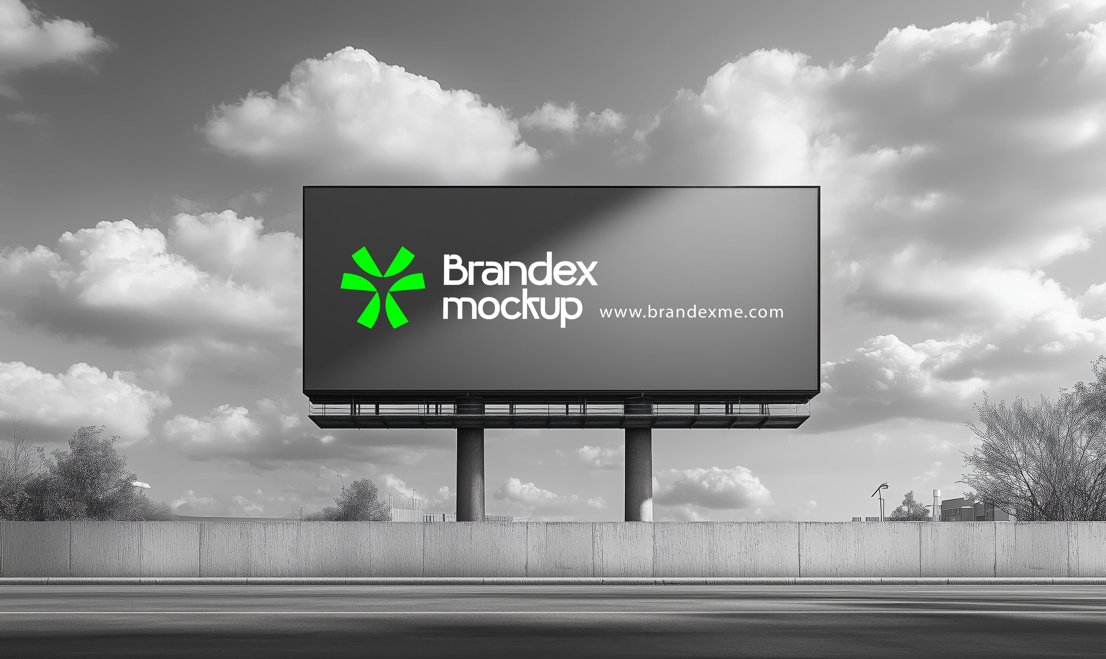 Outdoor urban billboard mockup