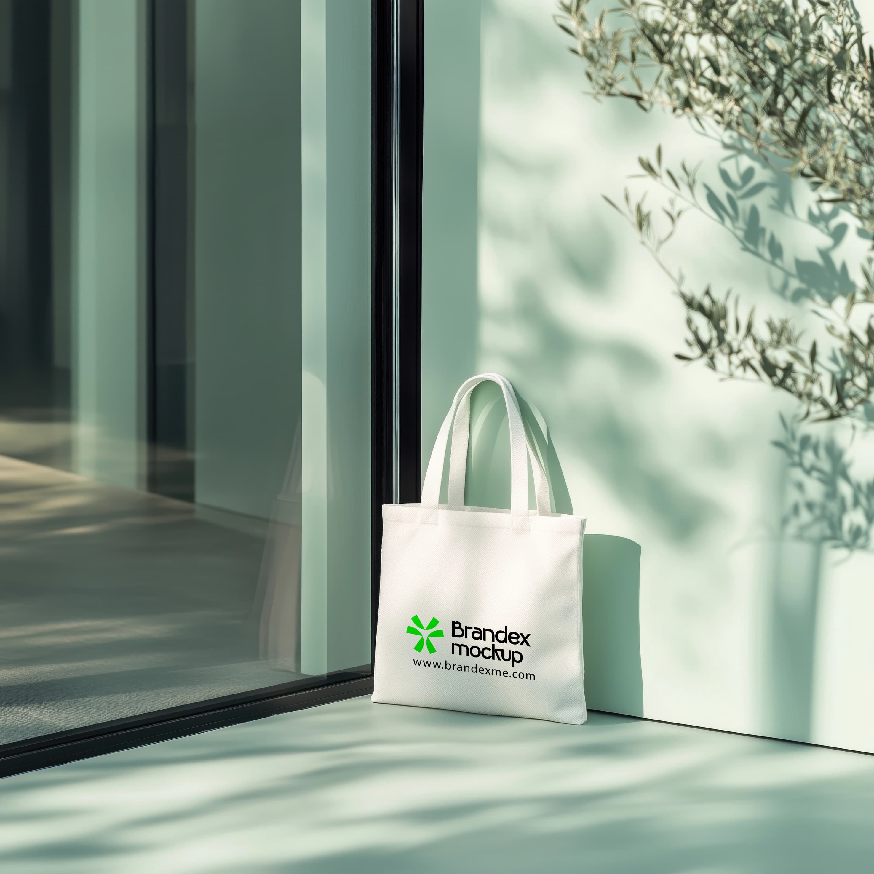 White canvas tote bag mockup