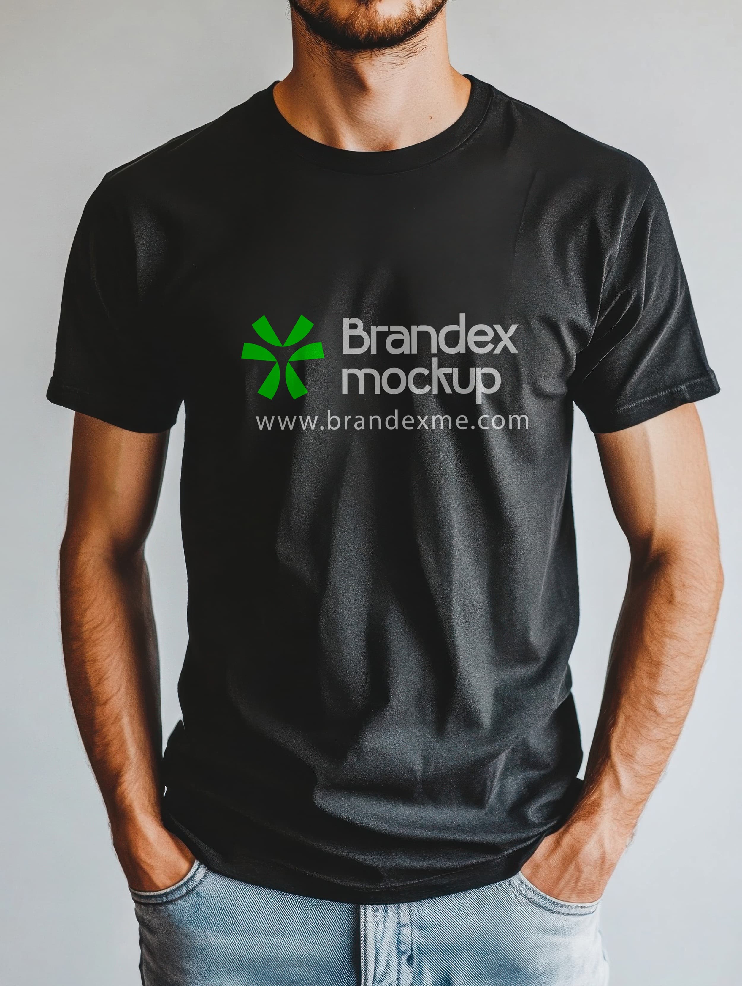 Black t-shirt logo mockup