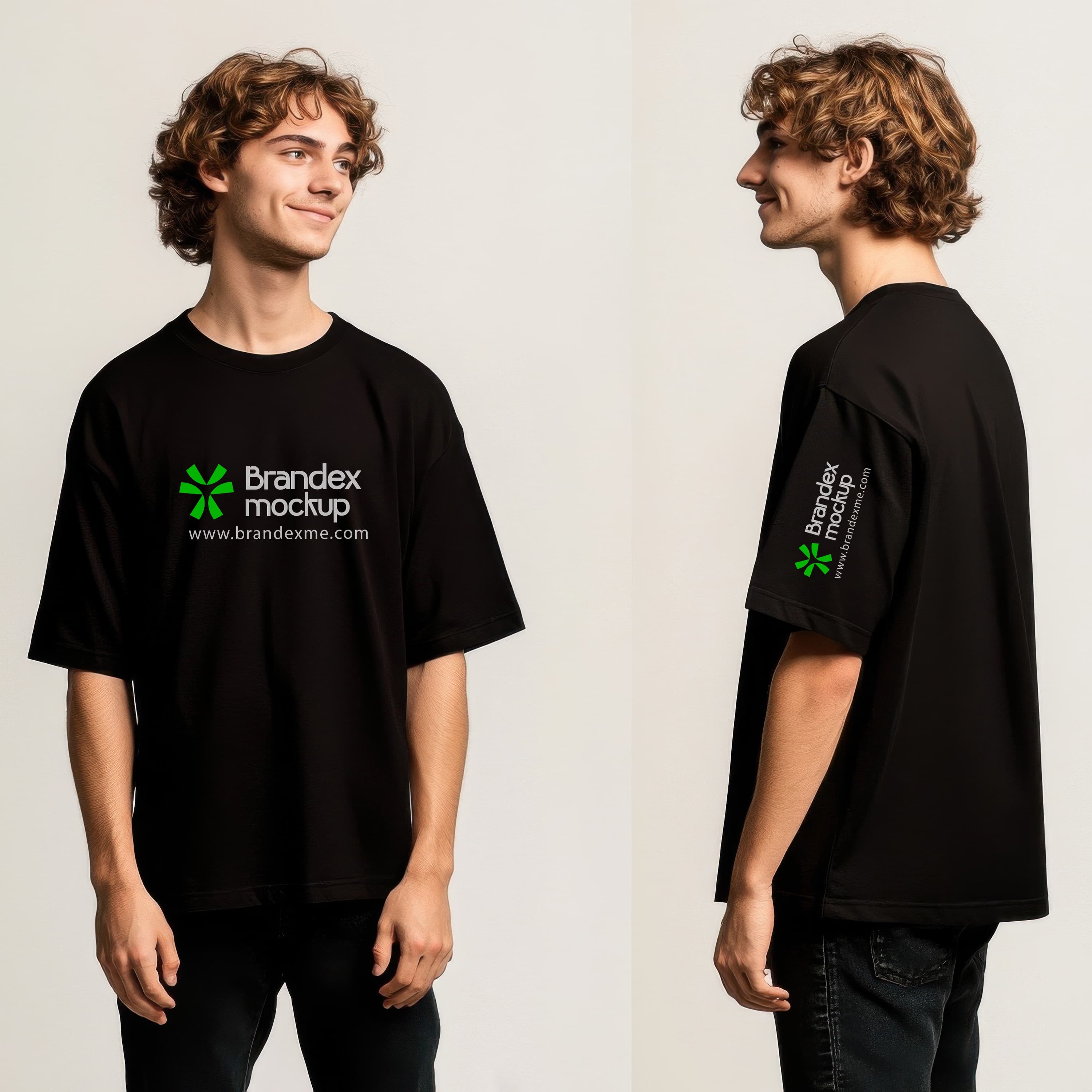 Black t-shirt with logo mockup