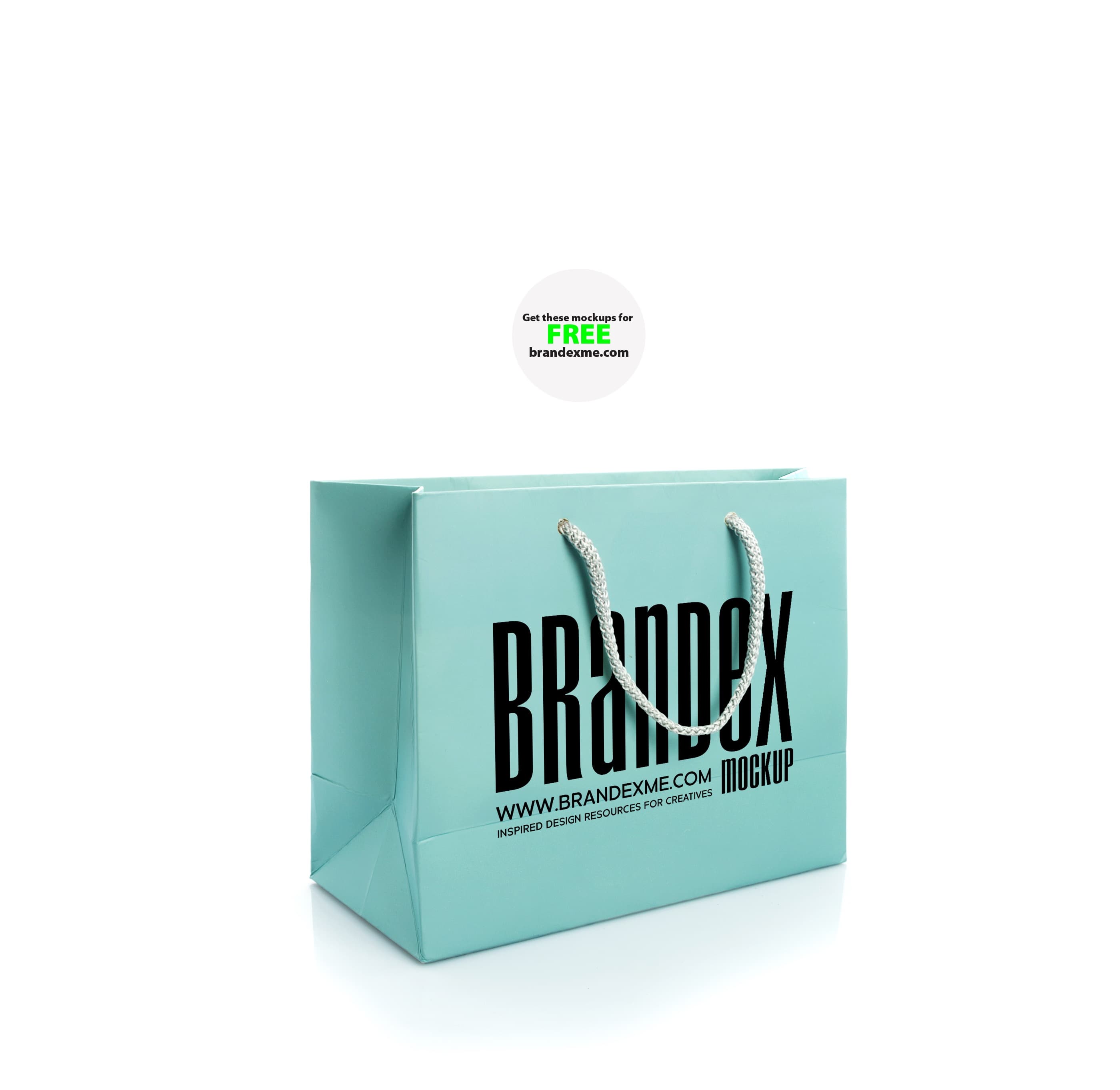Mint green shopping bag mockup