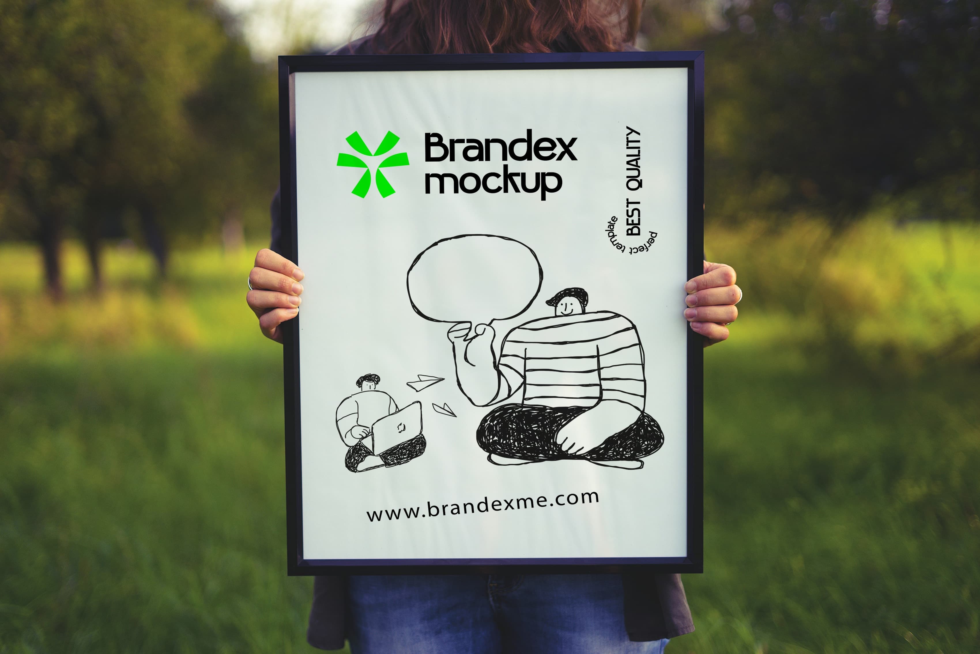 Modern outdoor poster display mockup