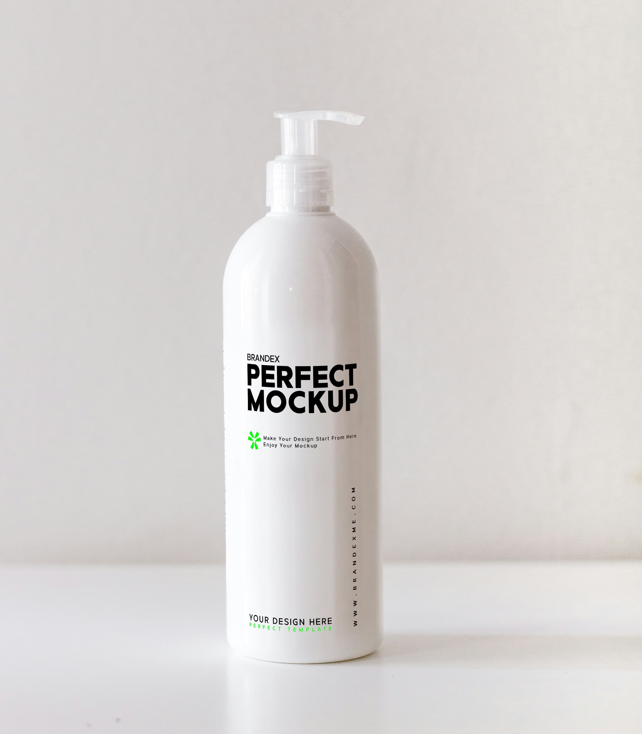 White pump dispenser mockup