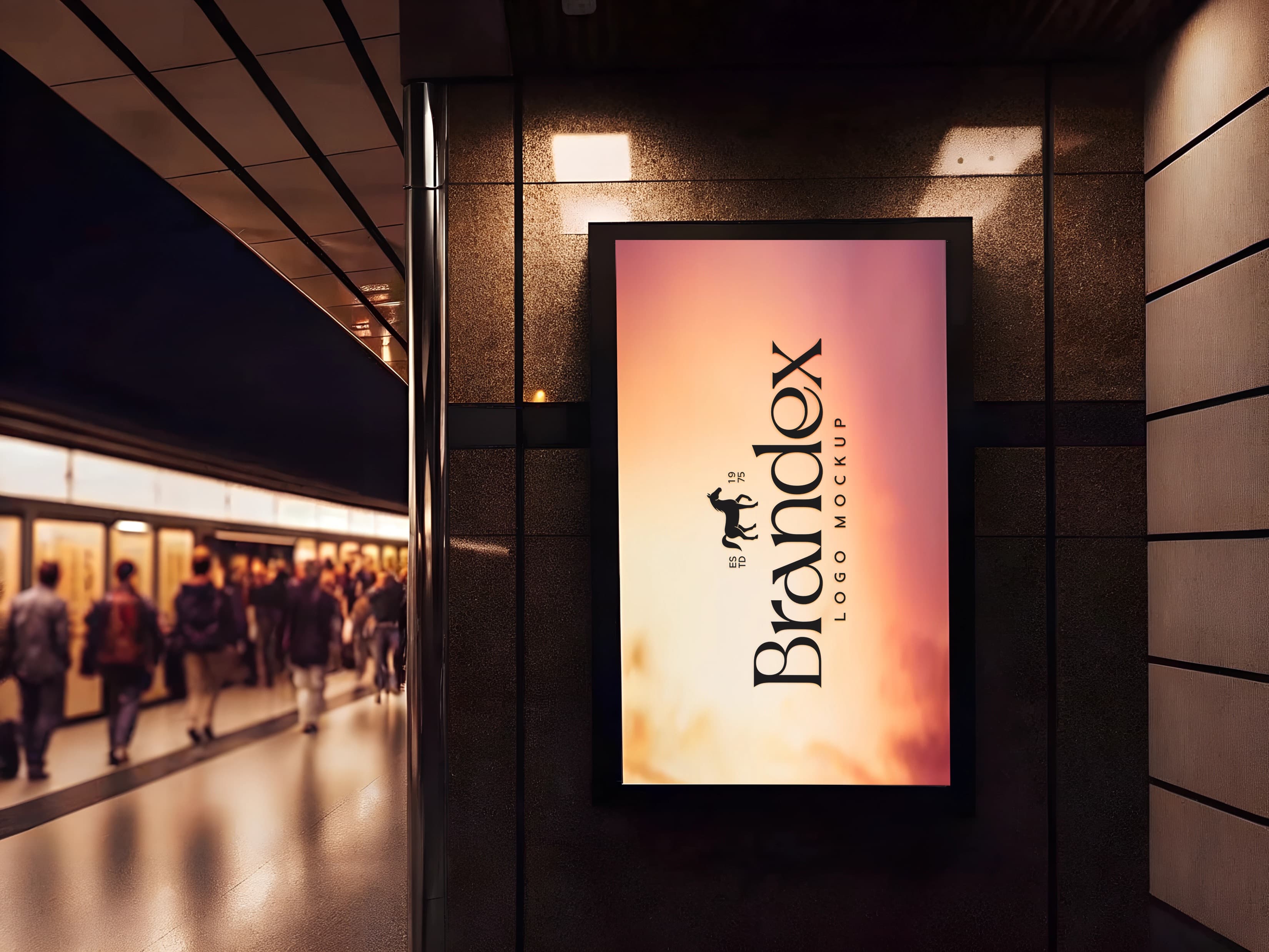 Subway station poster mockup