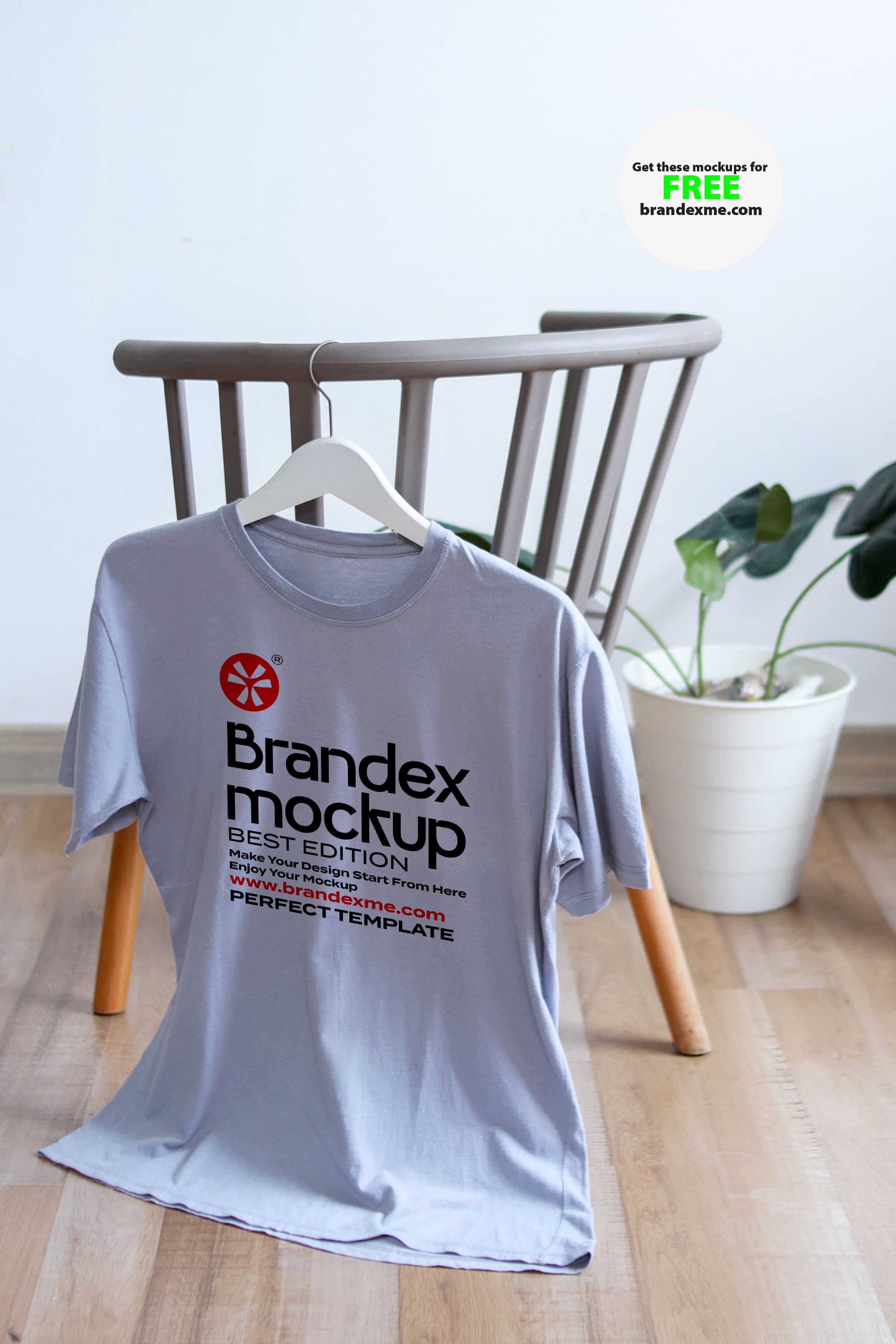Gray t-shirt on hanger mockup