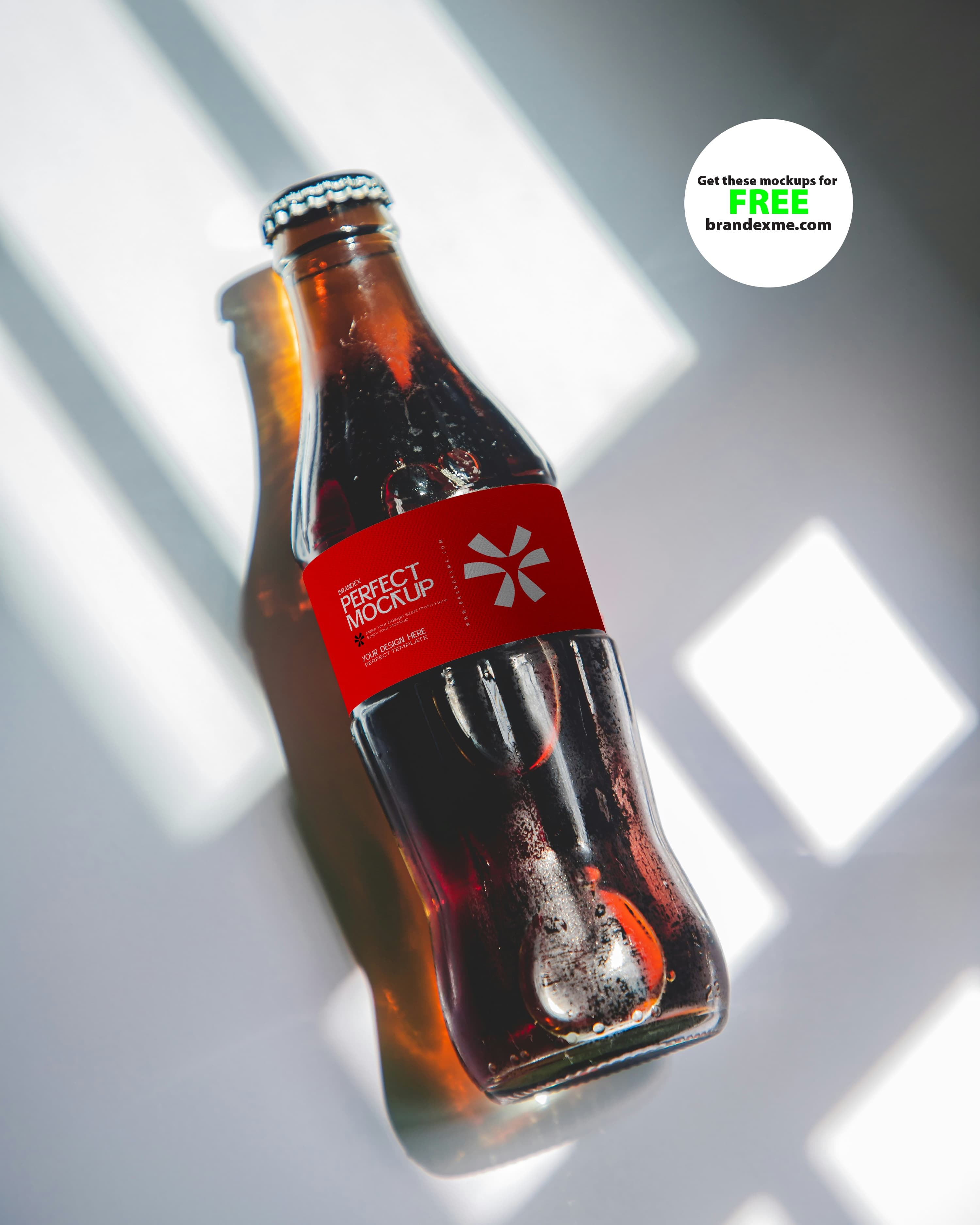 Vintage glass soda mockup
