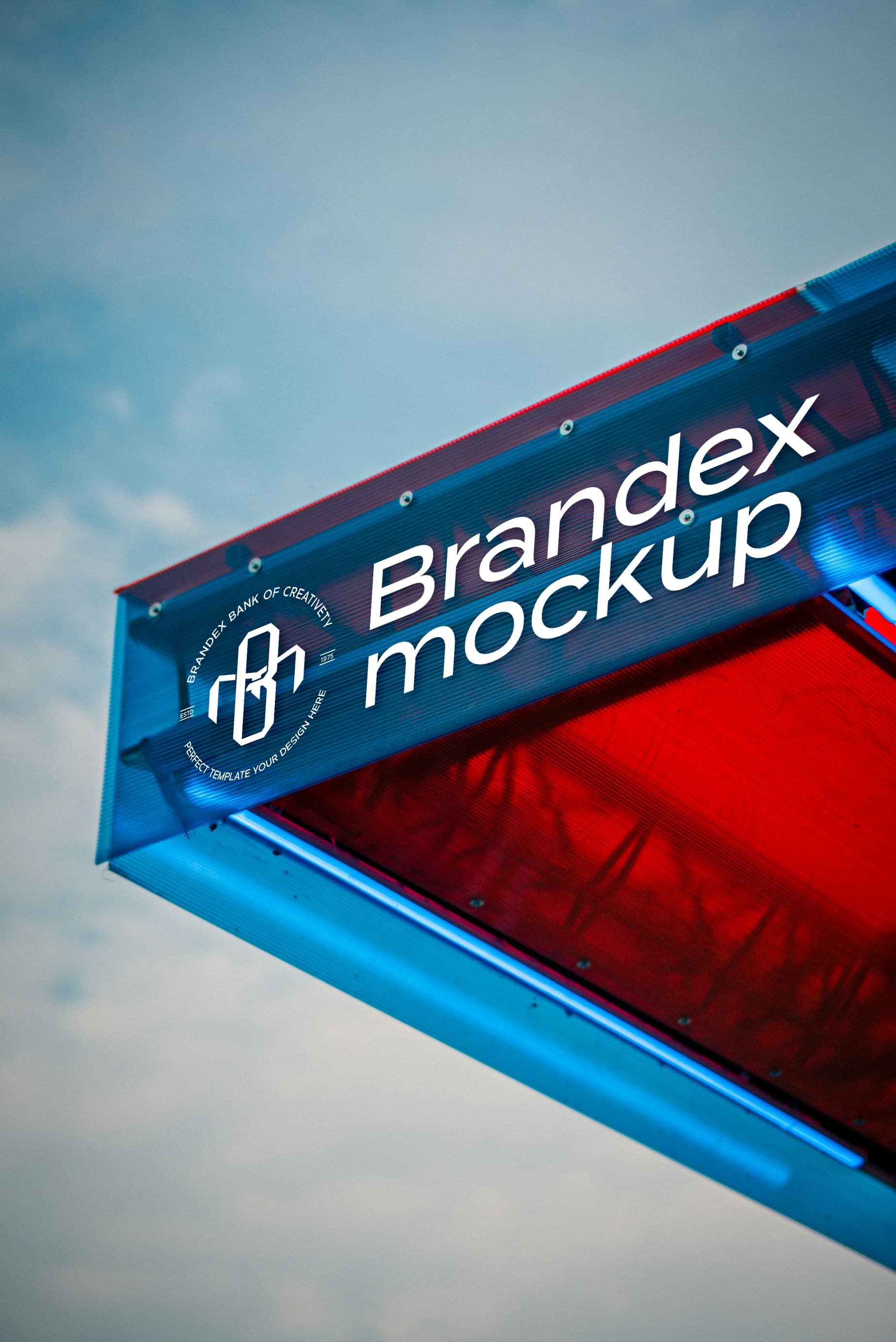 Transparent outdoor signage mockup