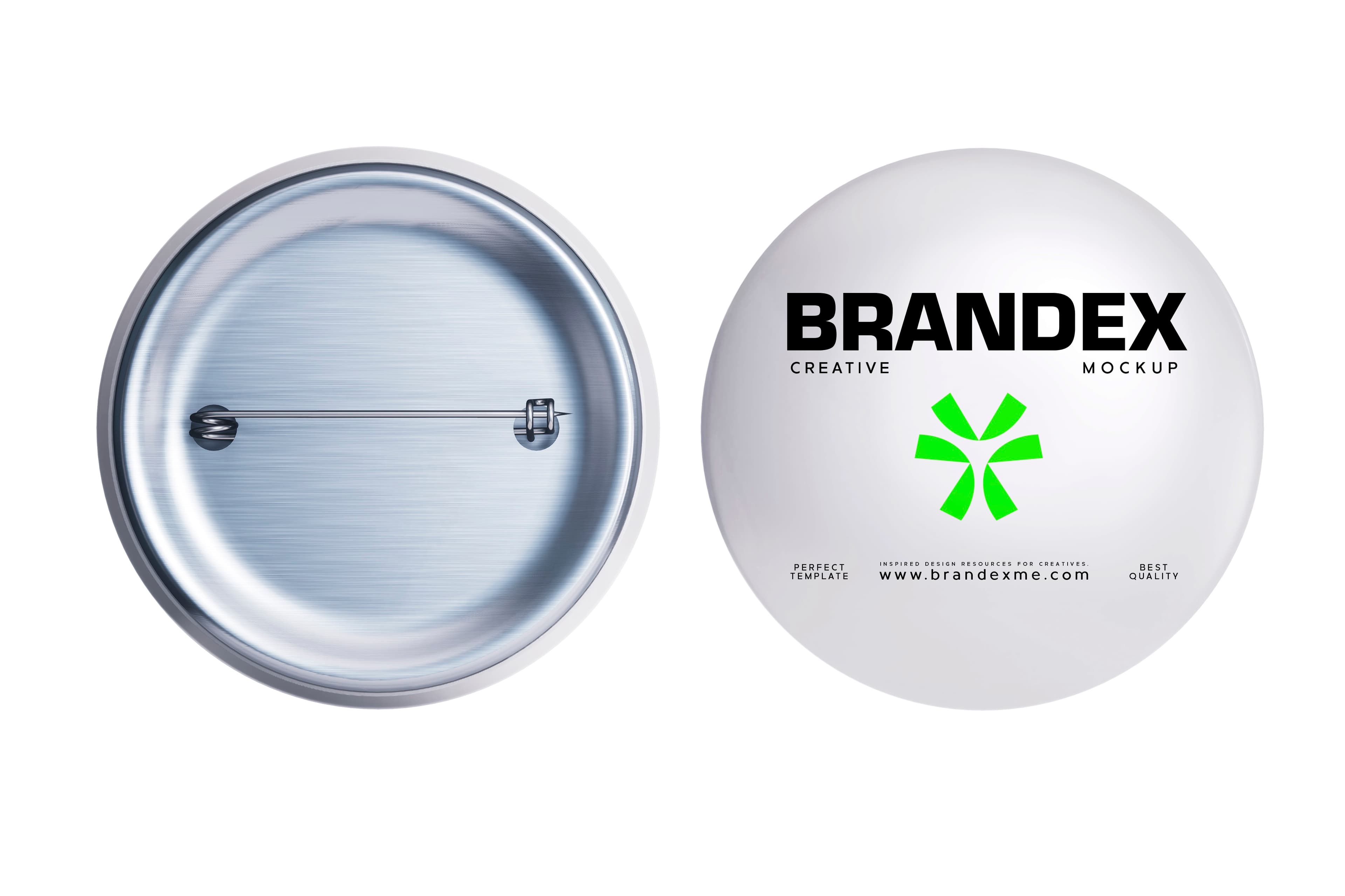 Round metallic badge mockup