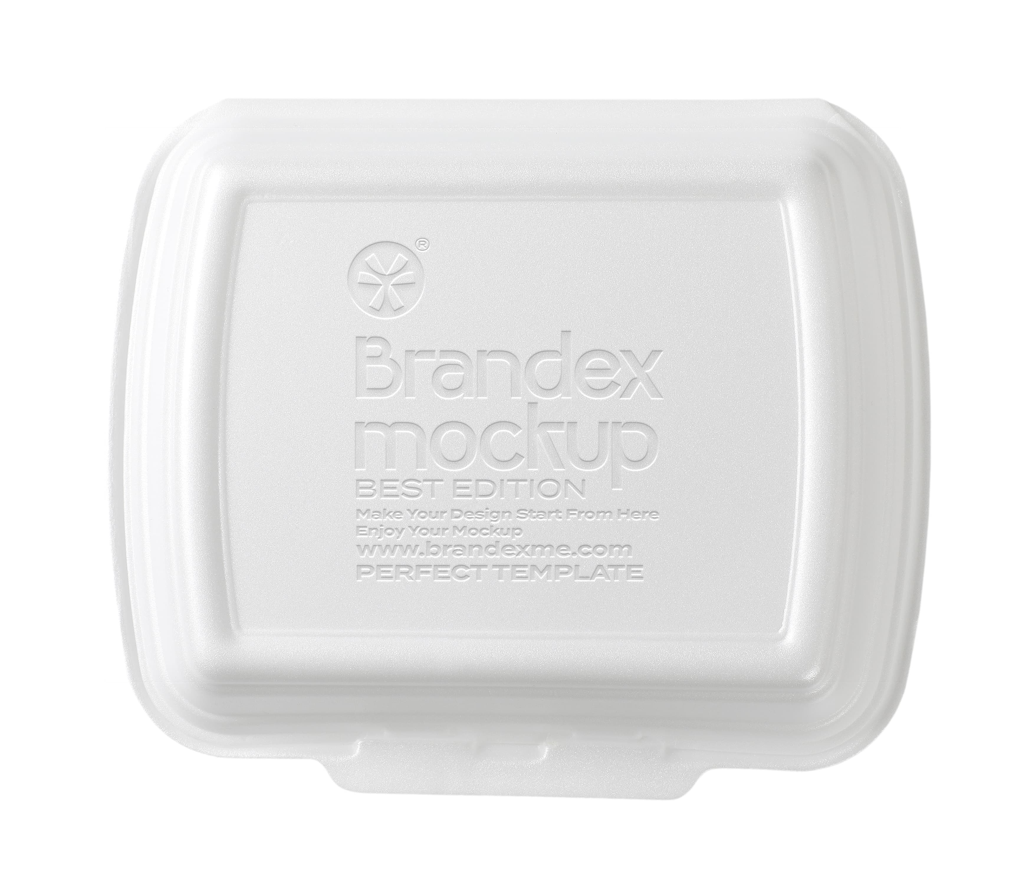 White foam food container mockup