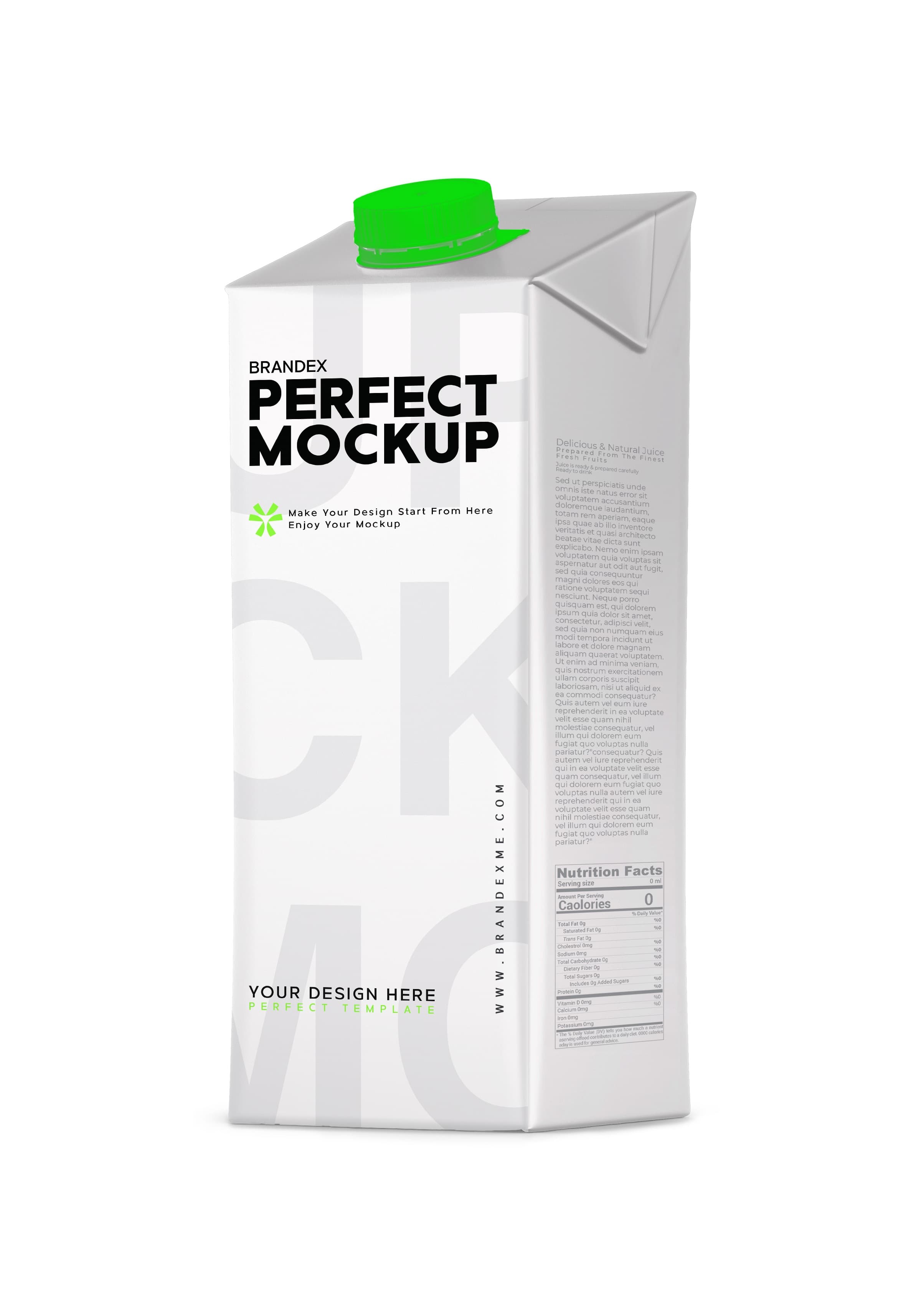 Tall milk carton mockup