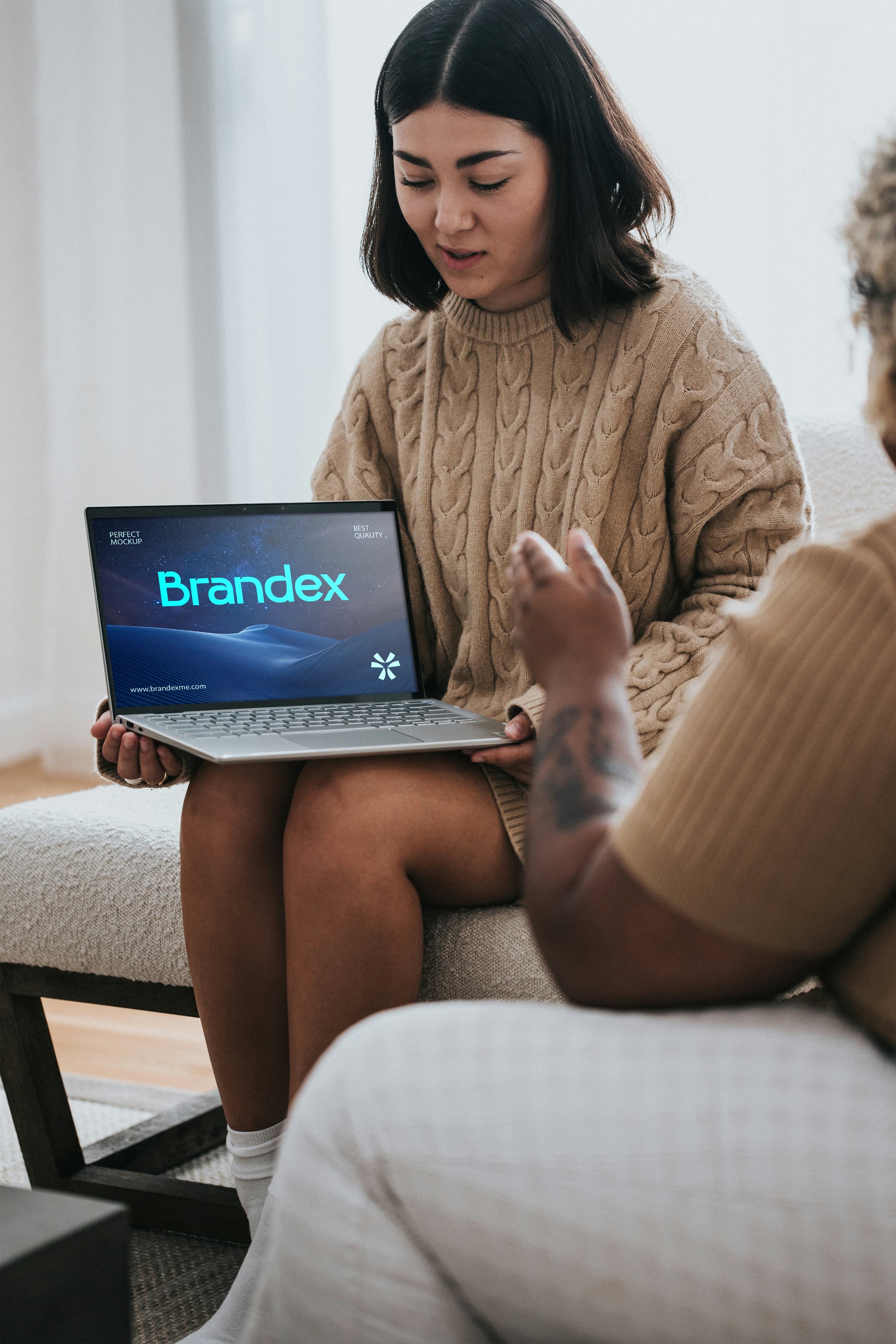 Laptop screen branding mockup