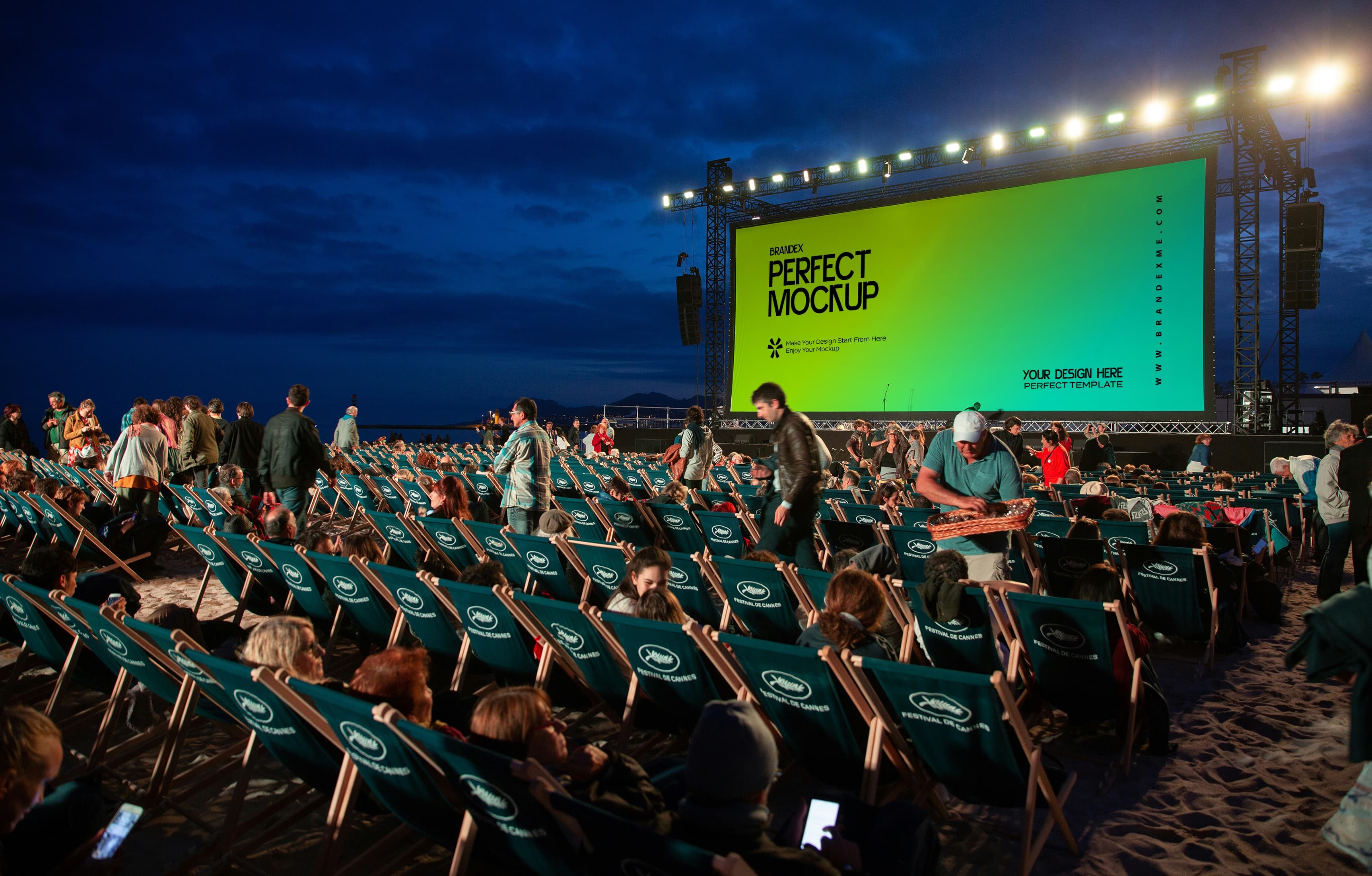 Outdoor cinema screen mockup