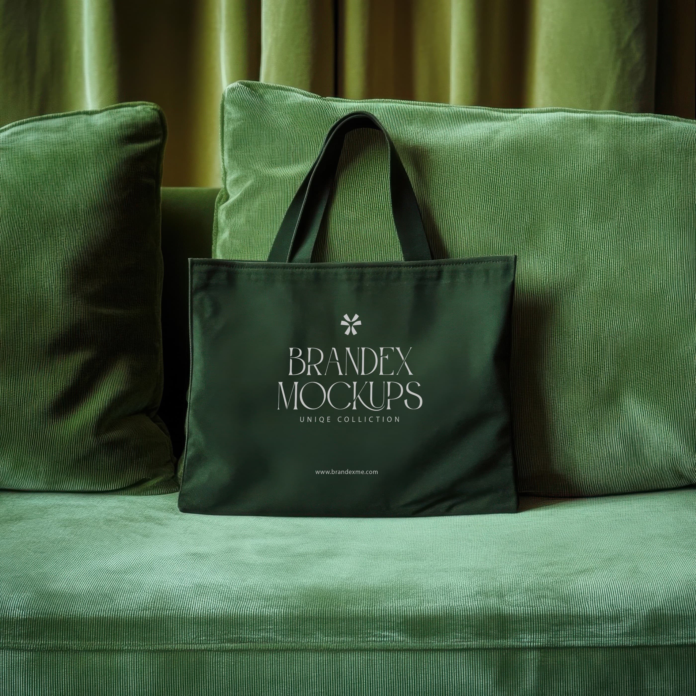 Dark green tote bag mockup