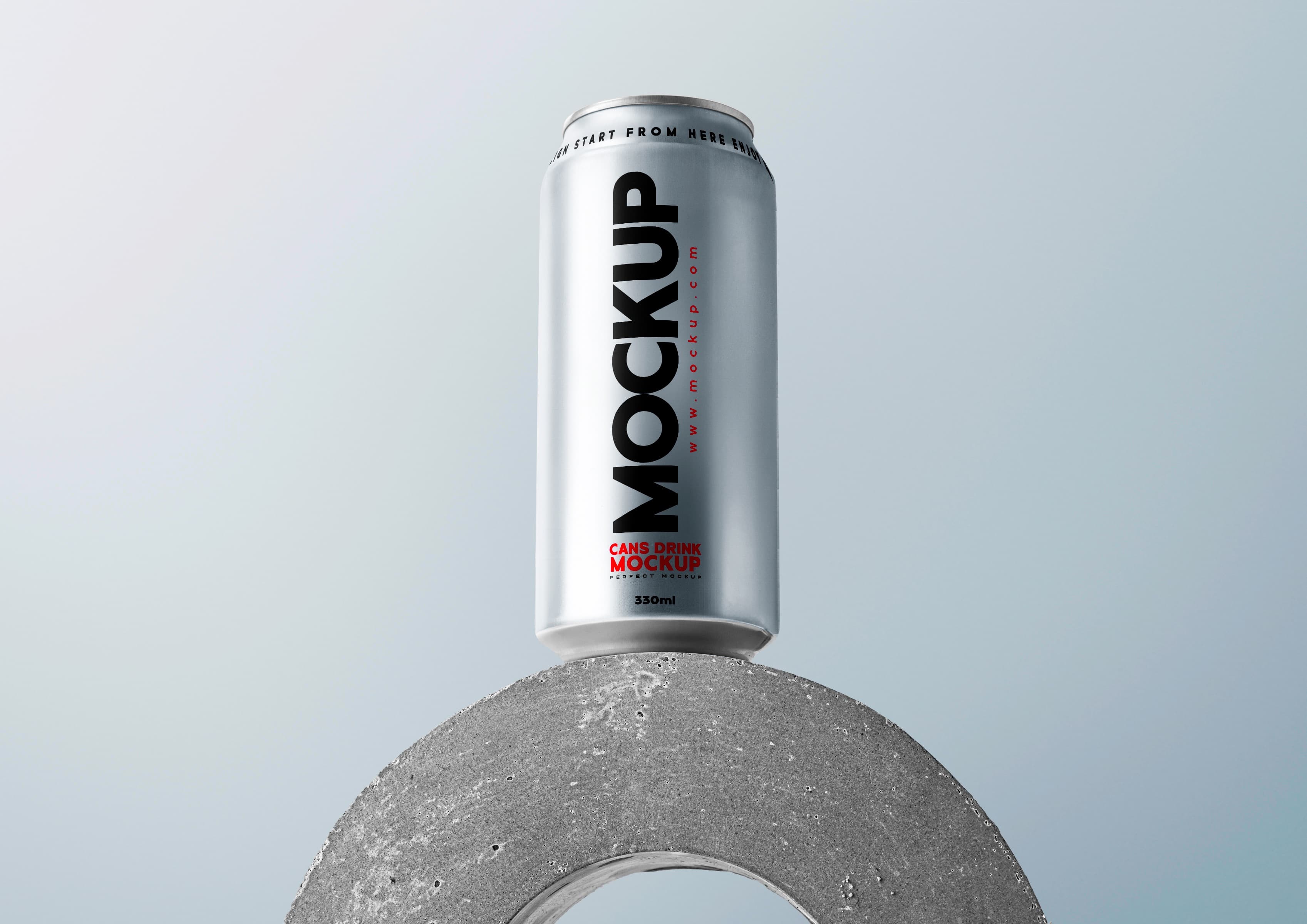 Sleek aluminum drink can mockup