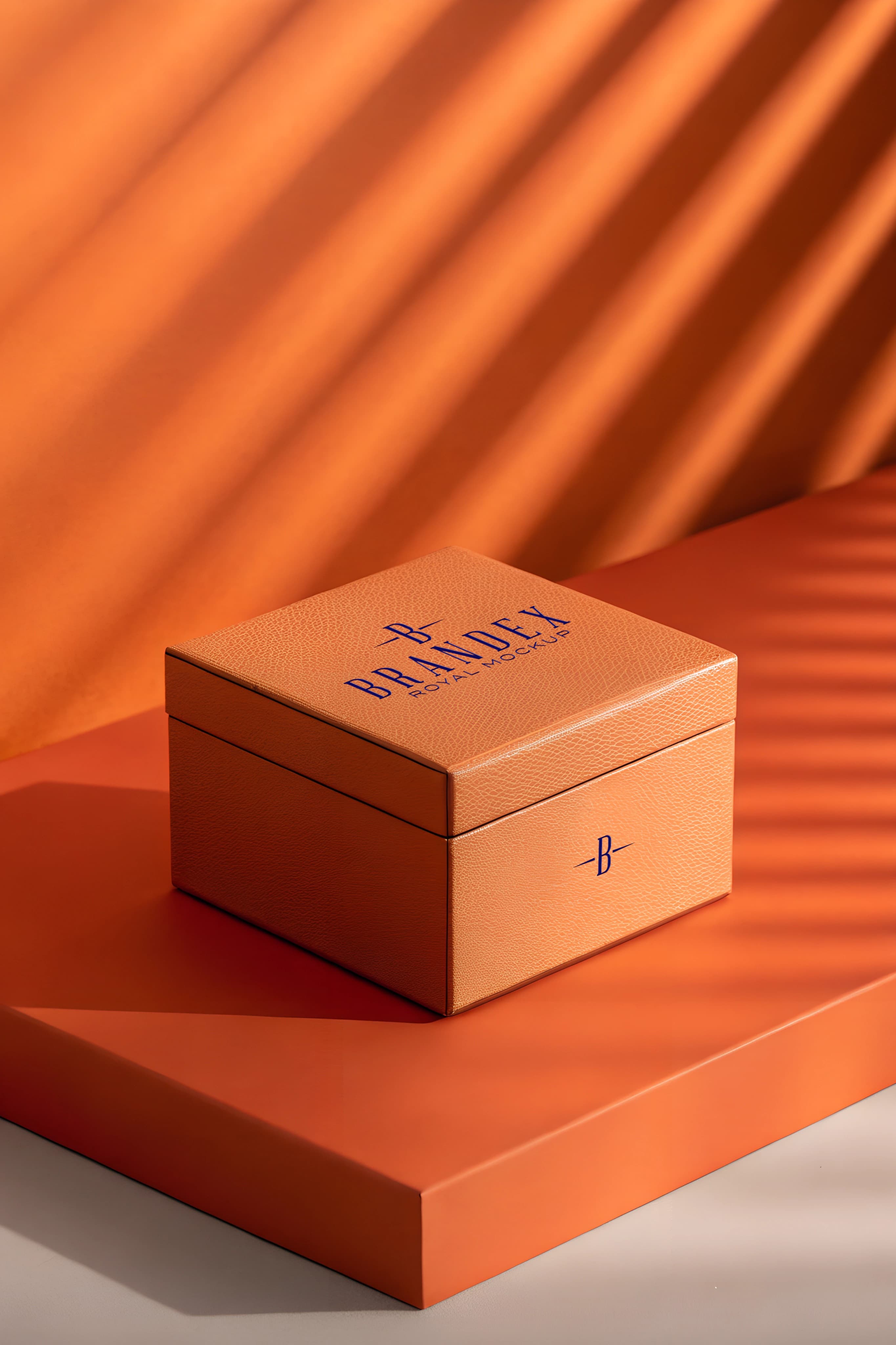 Elegant orange gift mockup