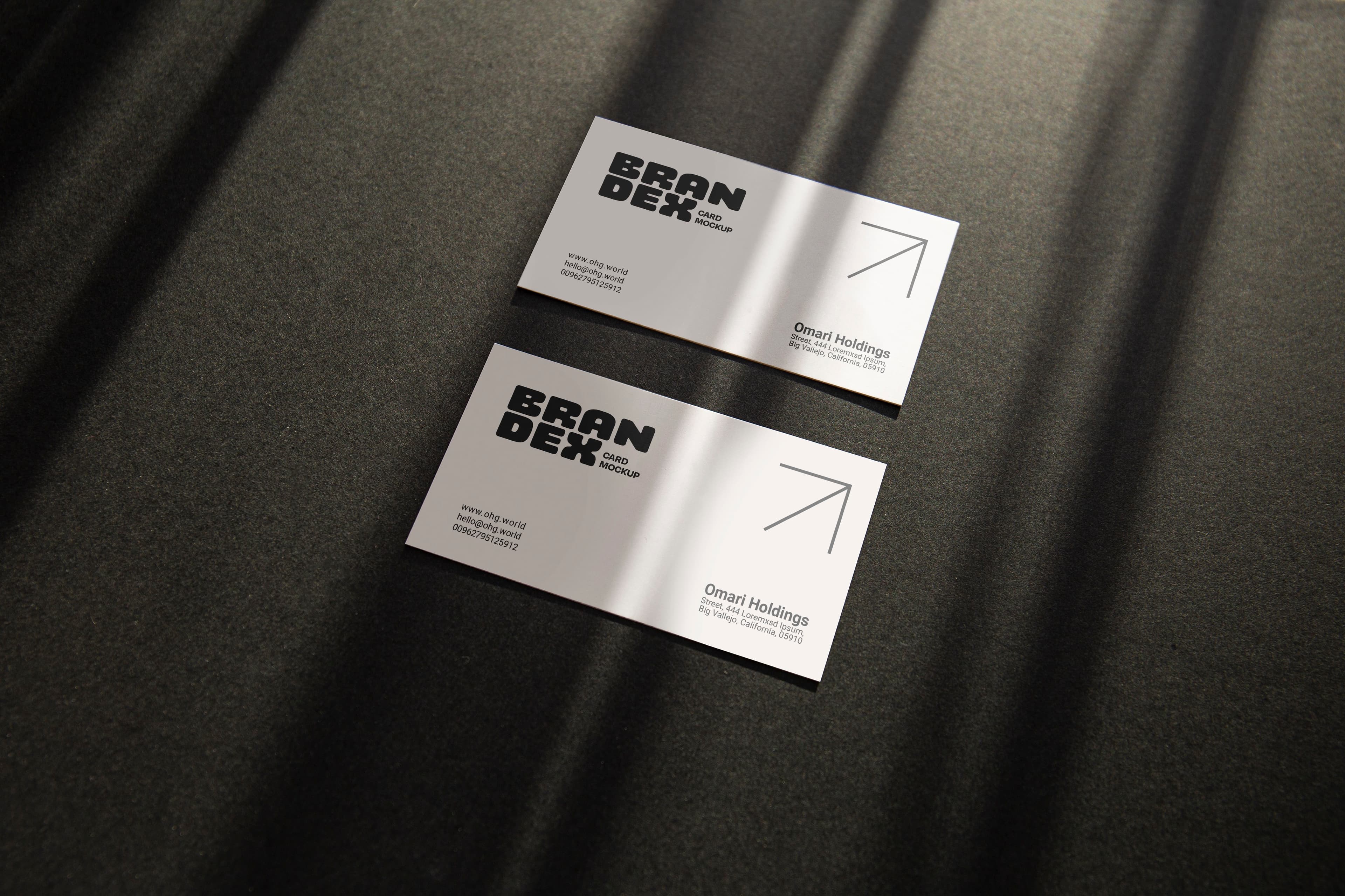 Elegant shadow business card mockup