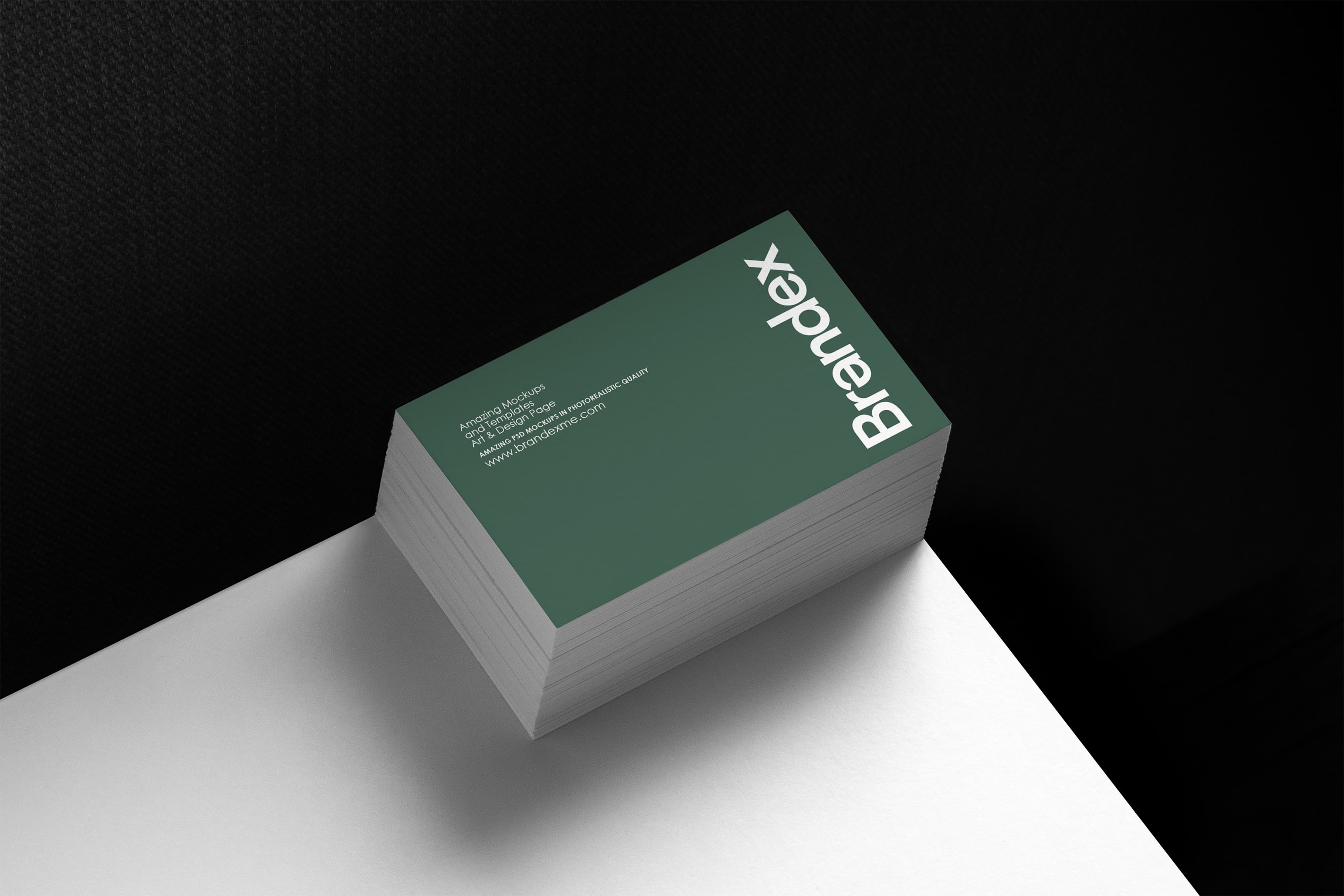 Vertical business card stack mockup