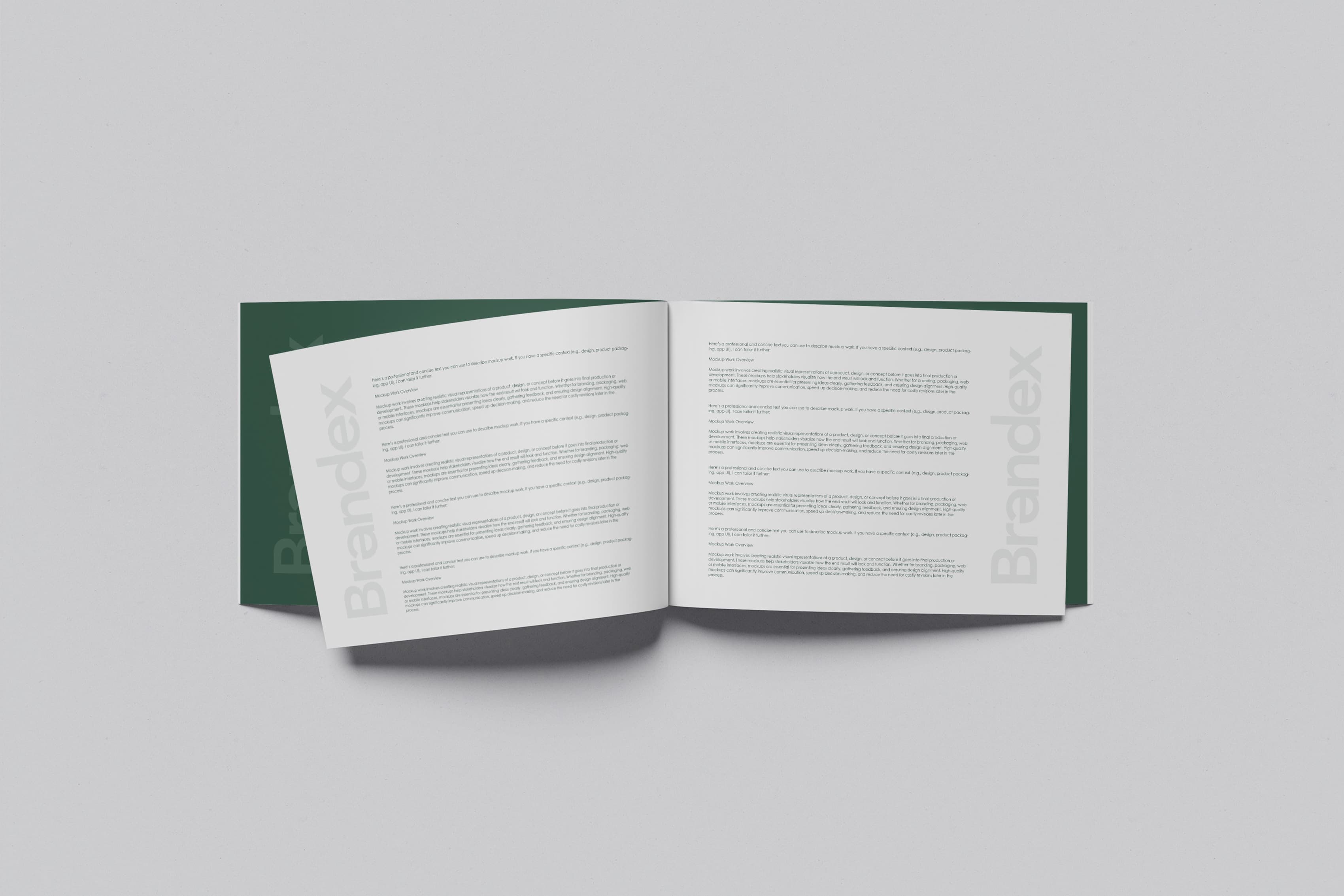 Minimalist open booklet mockup