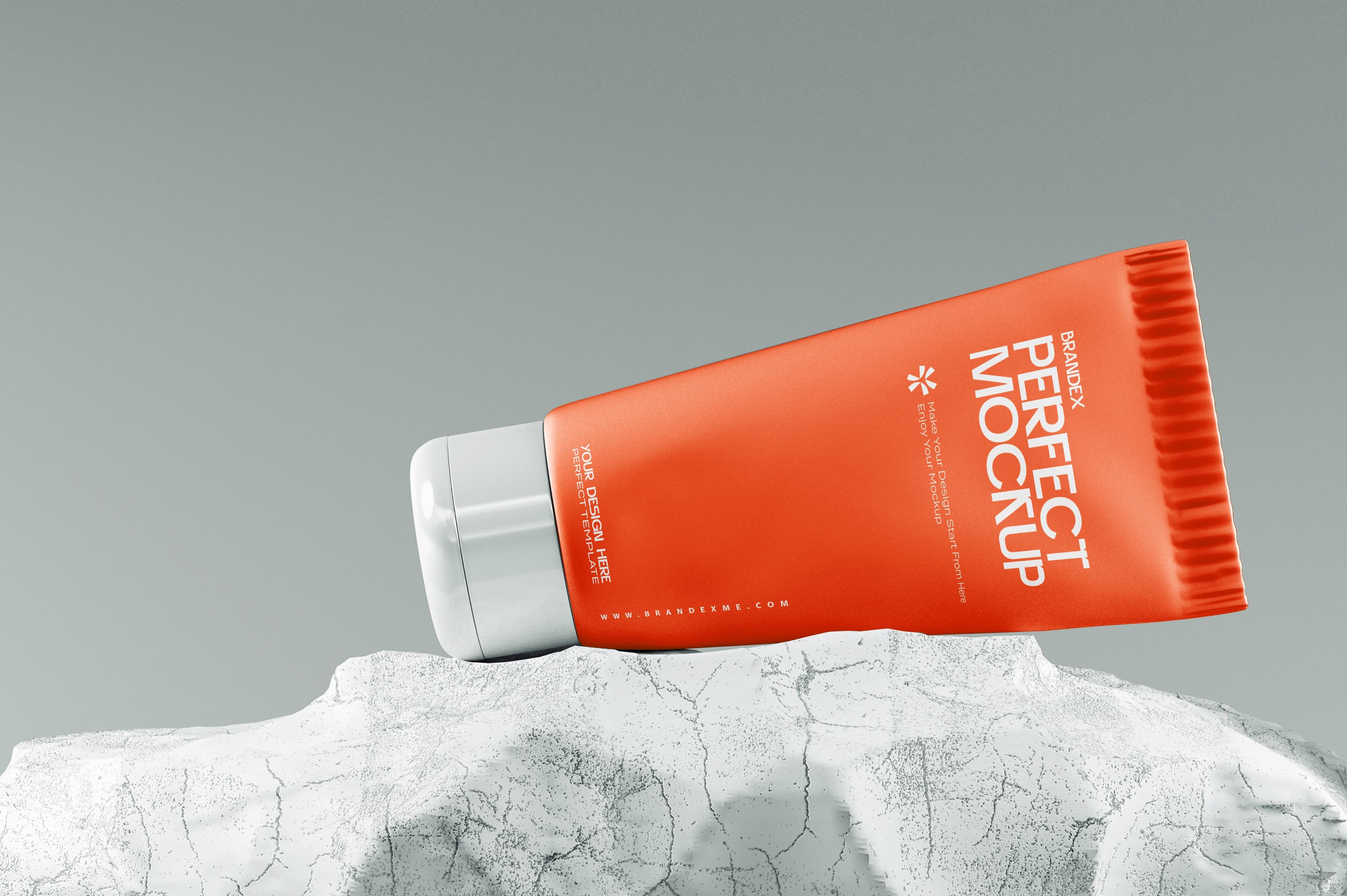 Vibrant orange squeeze tube mockup