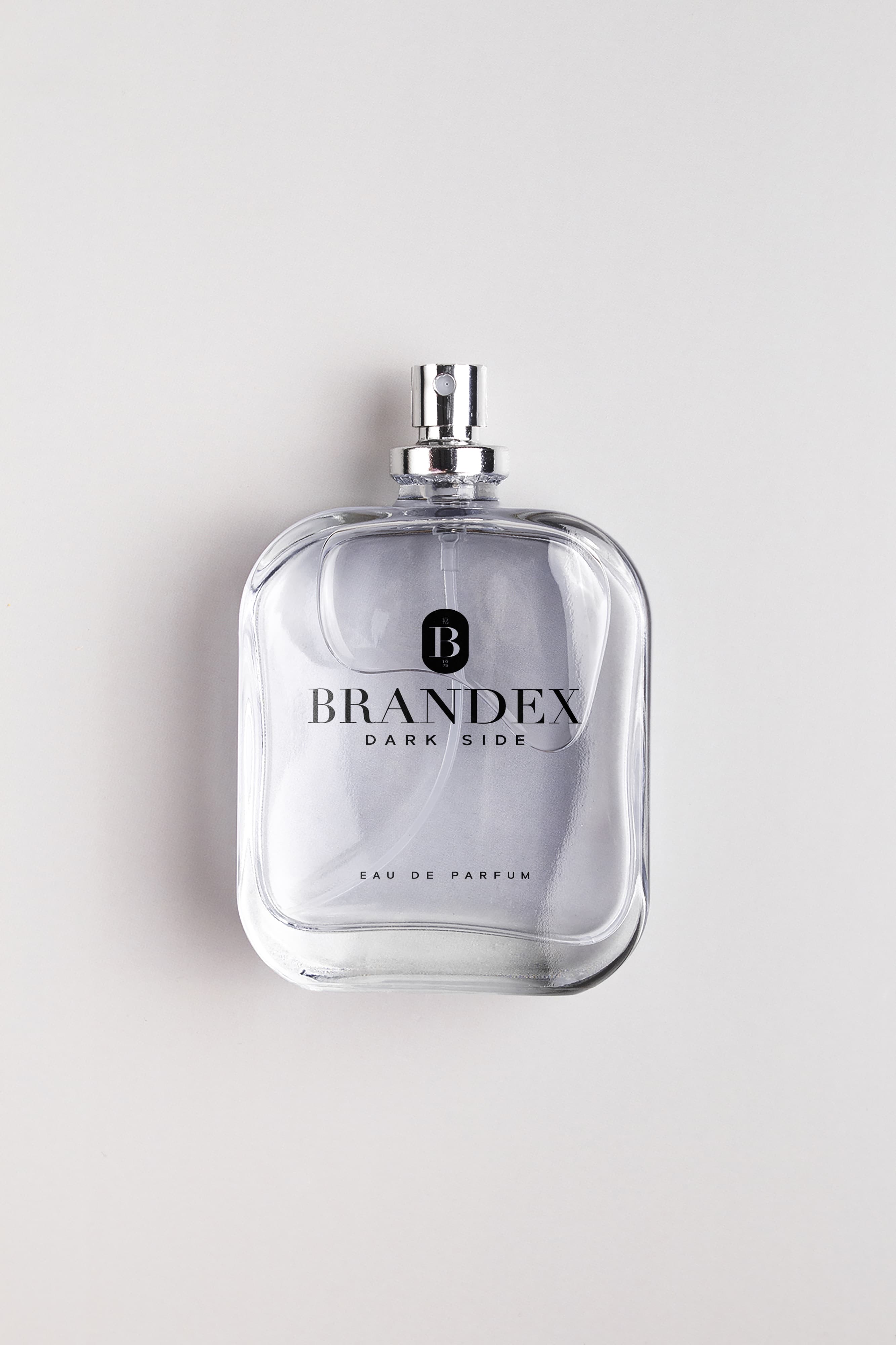 Clear glass perfume mockup