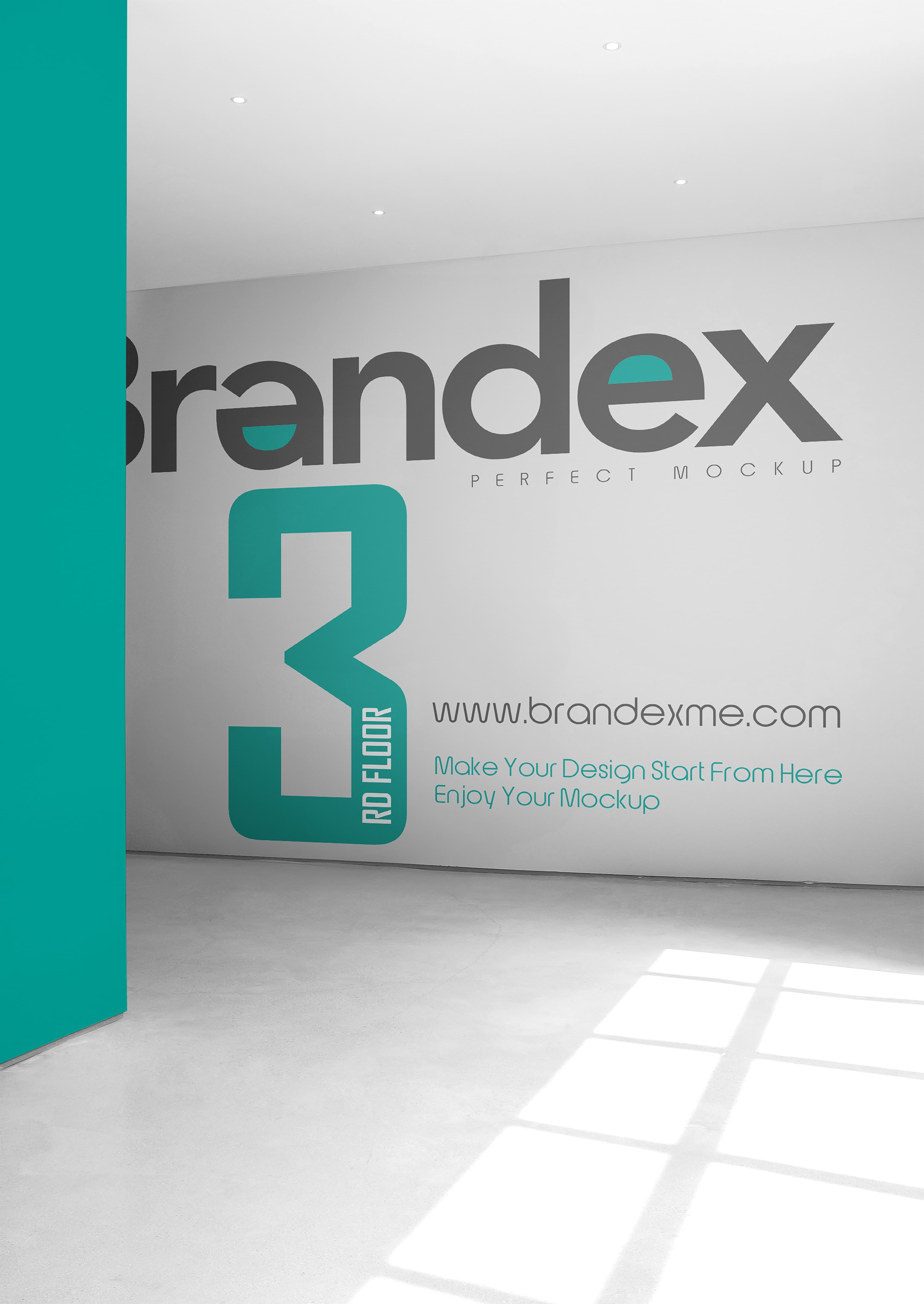 Minimalistic wall logo mockup